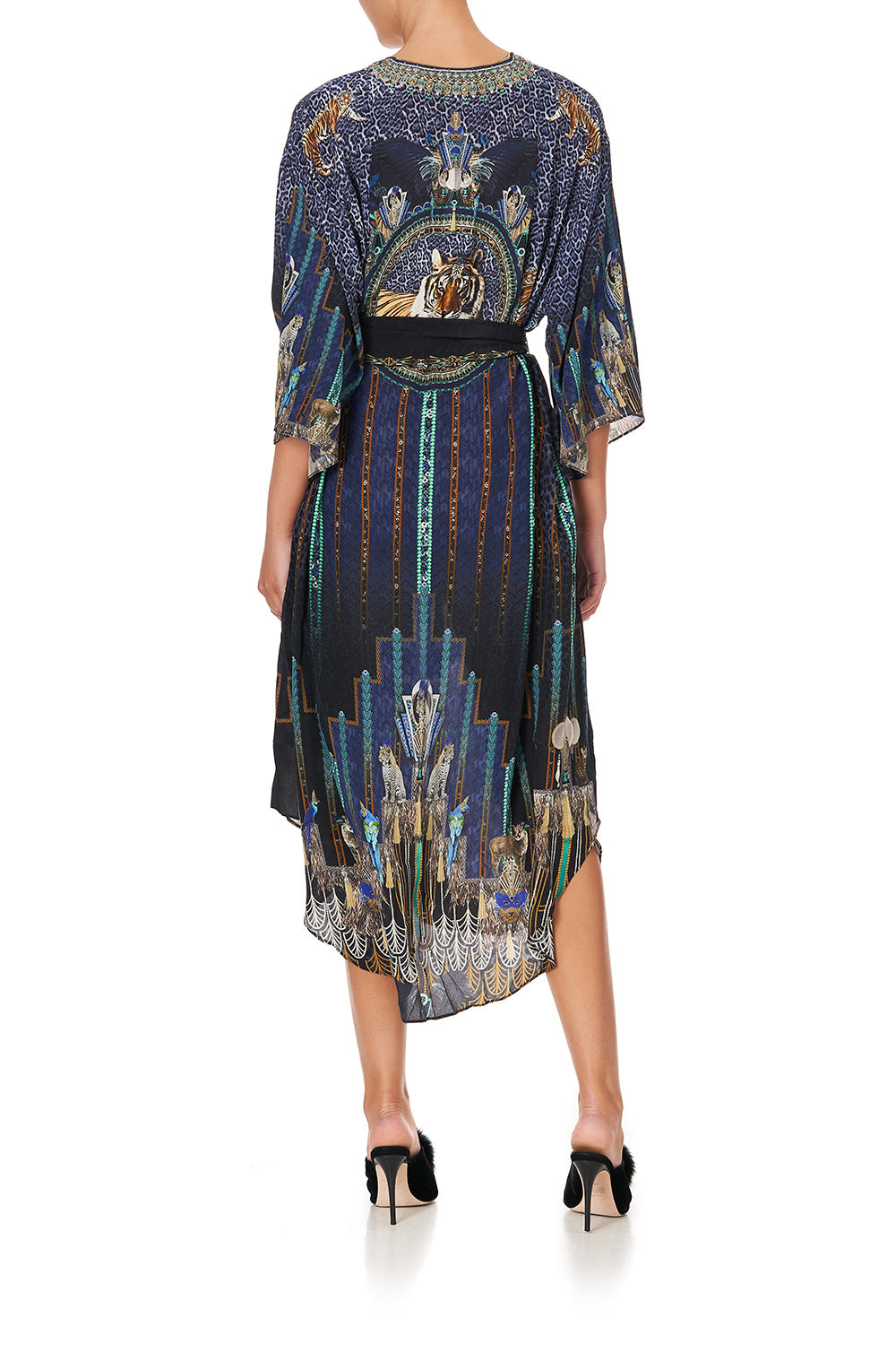 LOOSE BUTTON THROUGH DRESS DRIPPING IN DECO