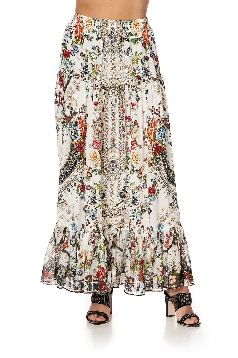 TIERED SKIRT WITH TIE UP DETAIL SHAKESPEARES GARDEN