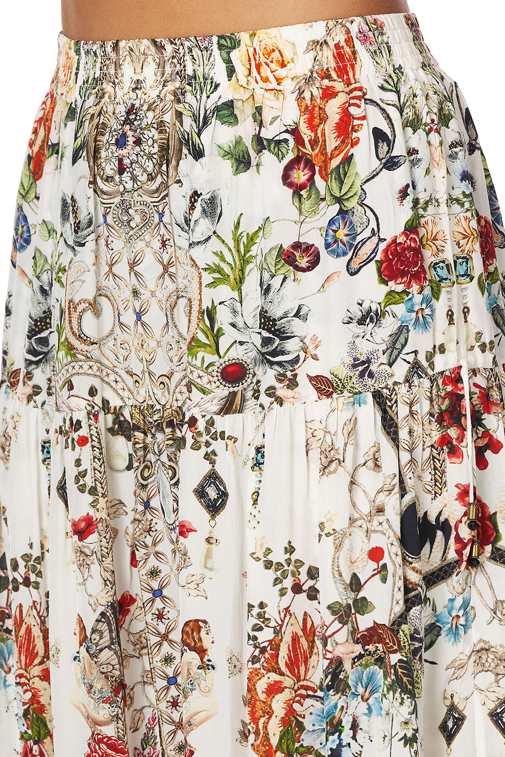 TIERED SKIRT WITH TIE UP DETAIL SHAKESPEARES GARDEN