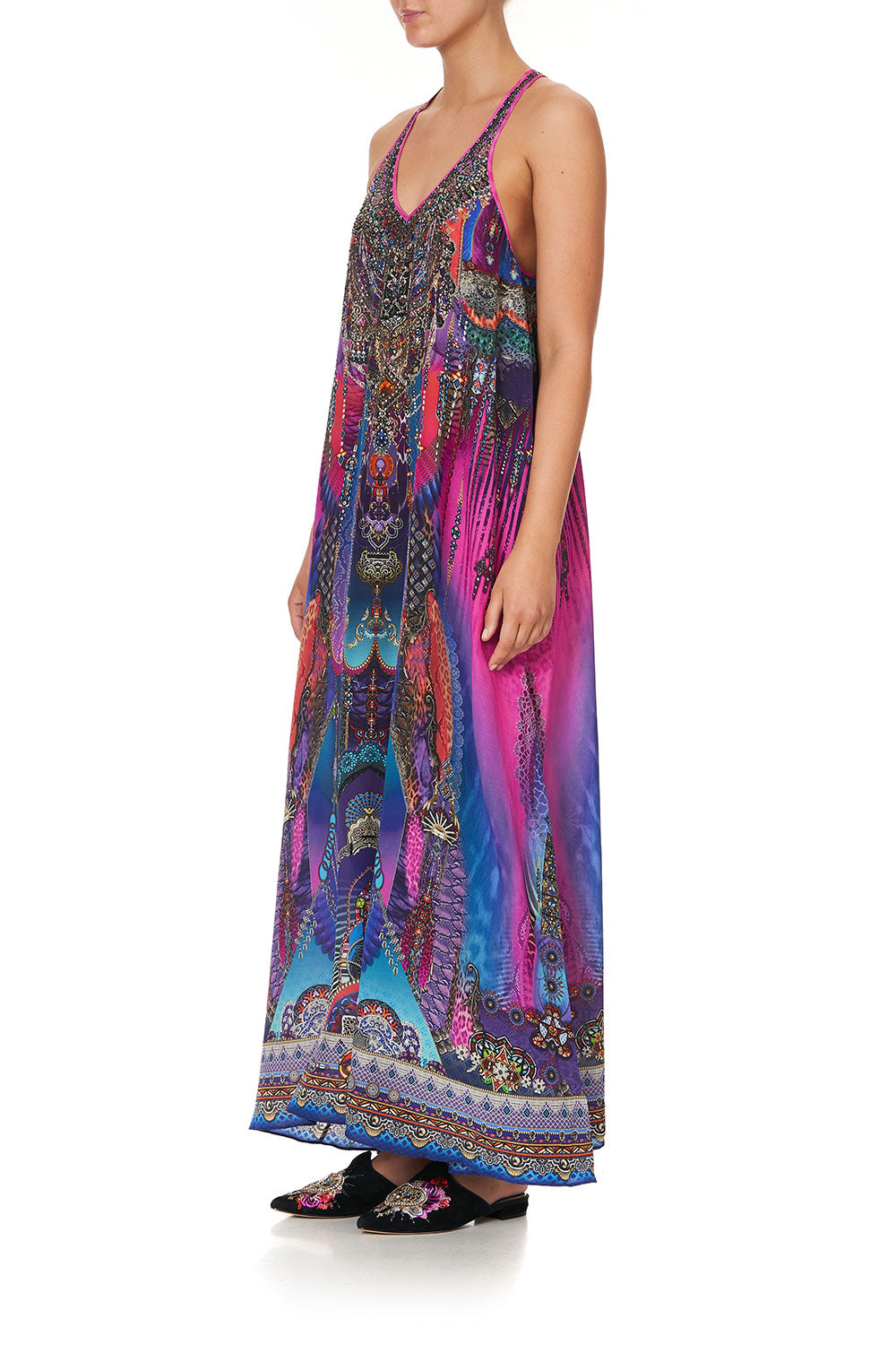 V NECK RACERBACK DRESS MIDNIGHT MADNESS