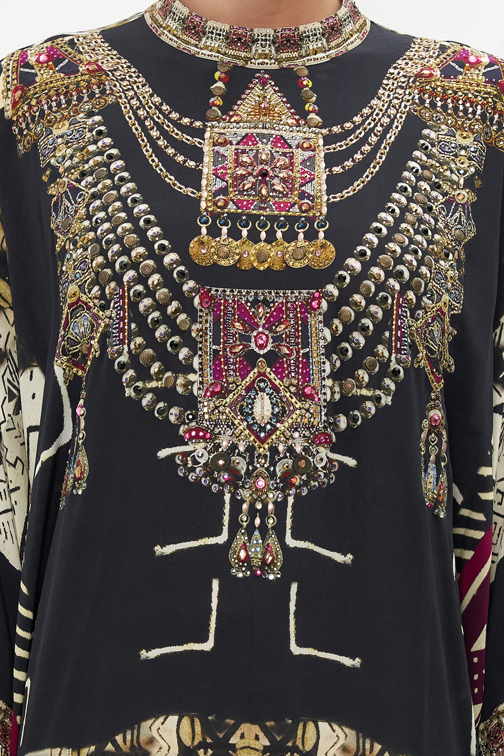 HIGH COLLAR KAFTAN WITH TIE DESERT DREAMS