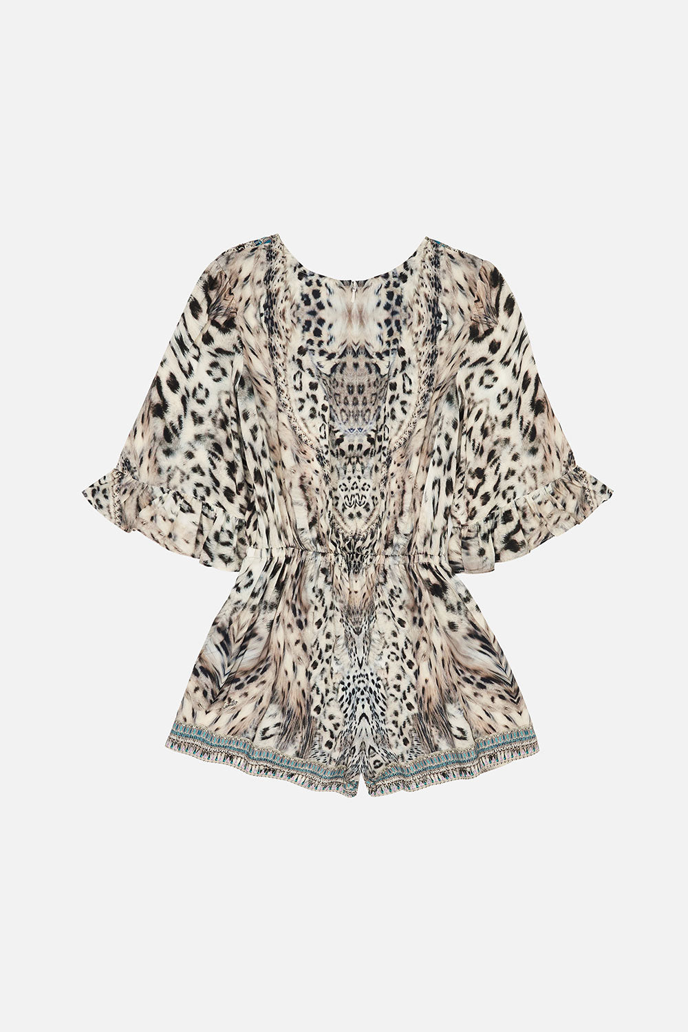 KIDS PLAYSUIT WITH FRILL SLEEVE 4-10 SNOW WHISPERS