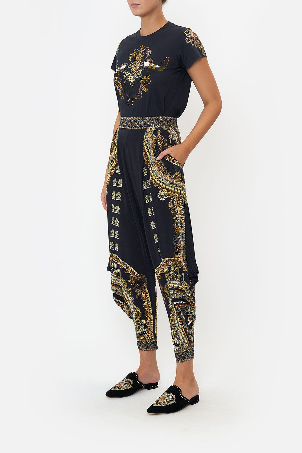 JERSEY DRAPE PANT WITH POCKET ITS ALL OVER TORERO