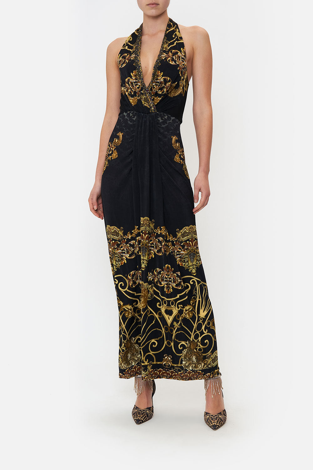 LONG JERSEY HALTER DRESS SHADOWS OF ARMADA