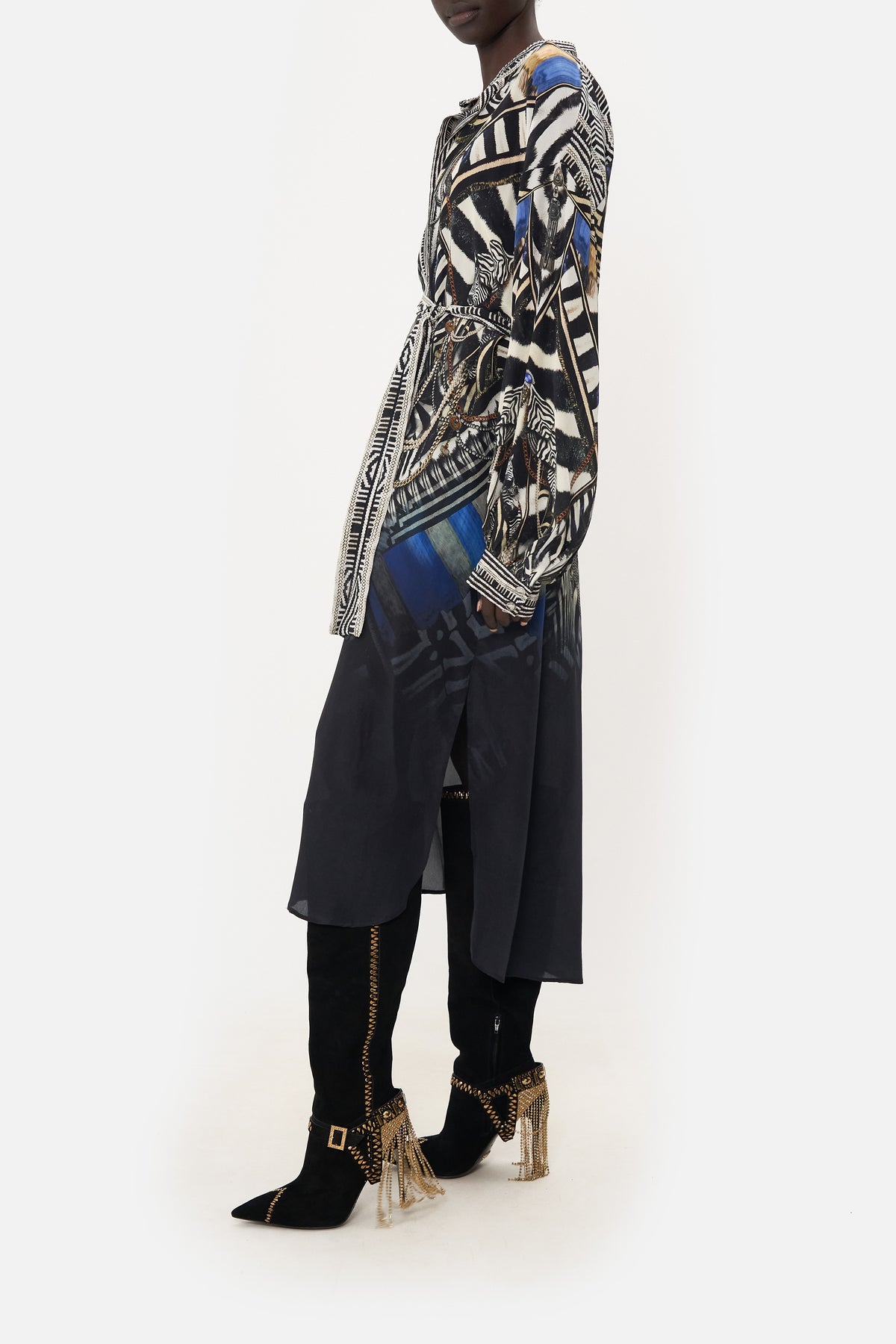 BLOUSON SLEEVE PLACKET DRESS KNIGHT OF THE WILD