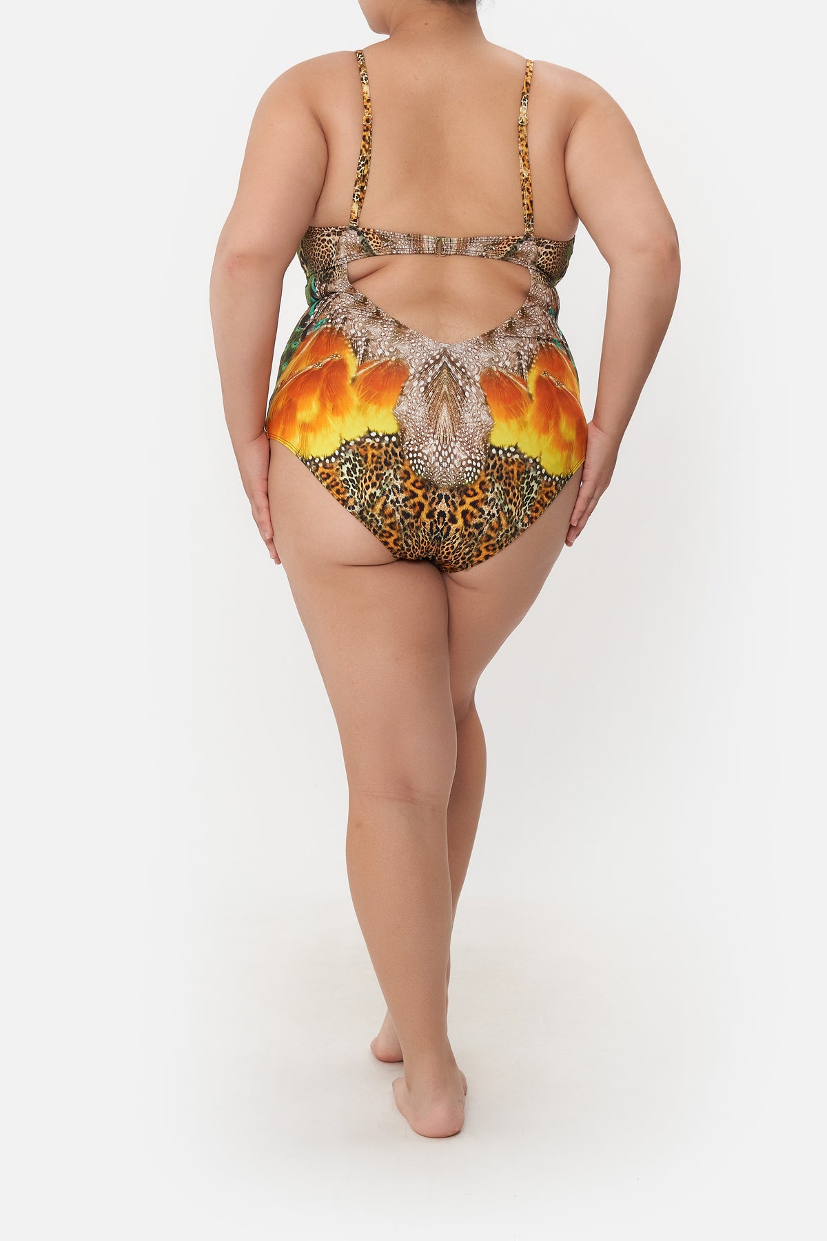 V NECK UNDERWIRE ONE PIECE SURREALIST XANADU