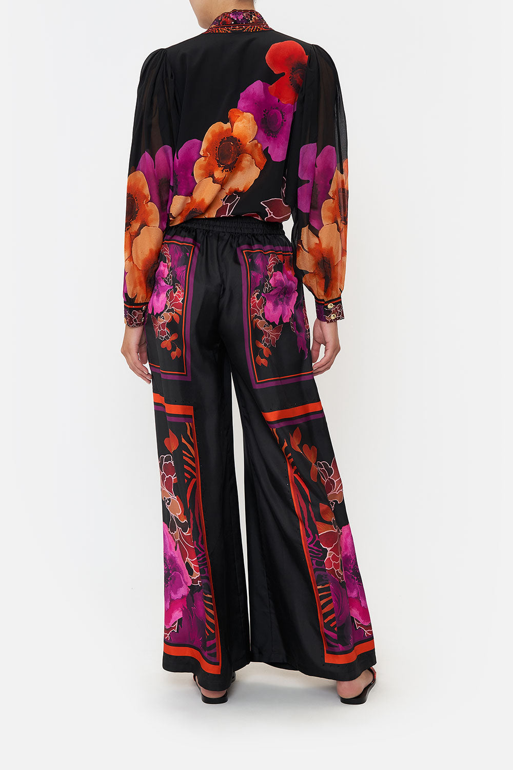 DROP SLEEVE SWING BLOUSE MIDNIGHT POPPY