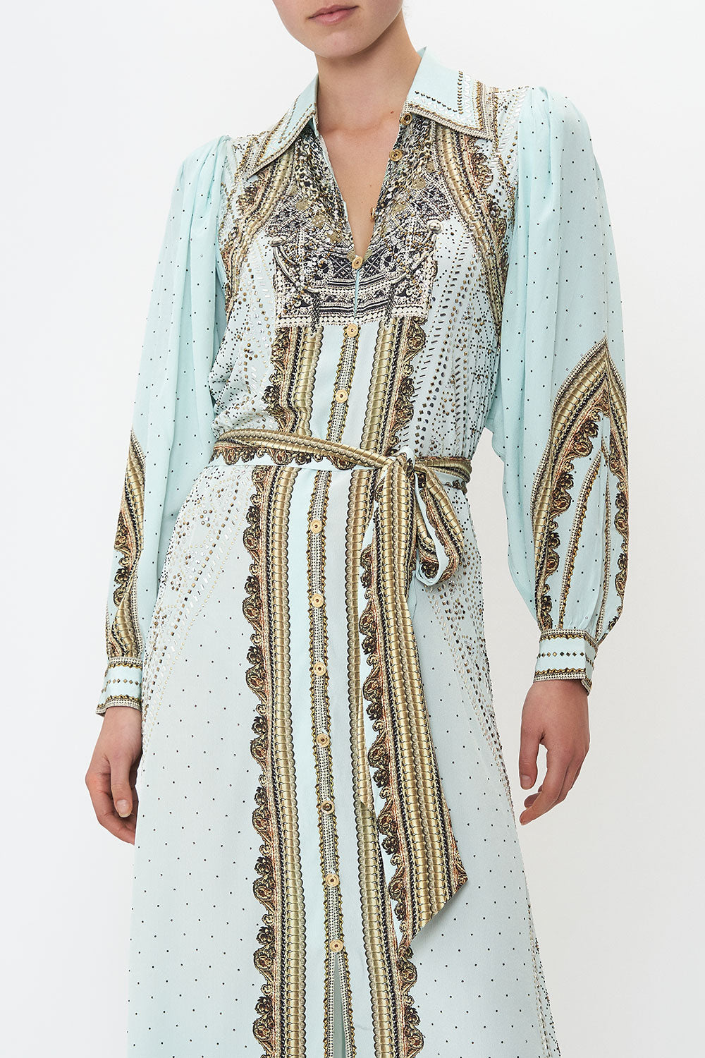 CURVED COLLAR SHIRT DRESS LUXE ESPIRITU