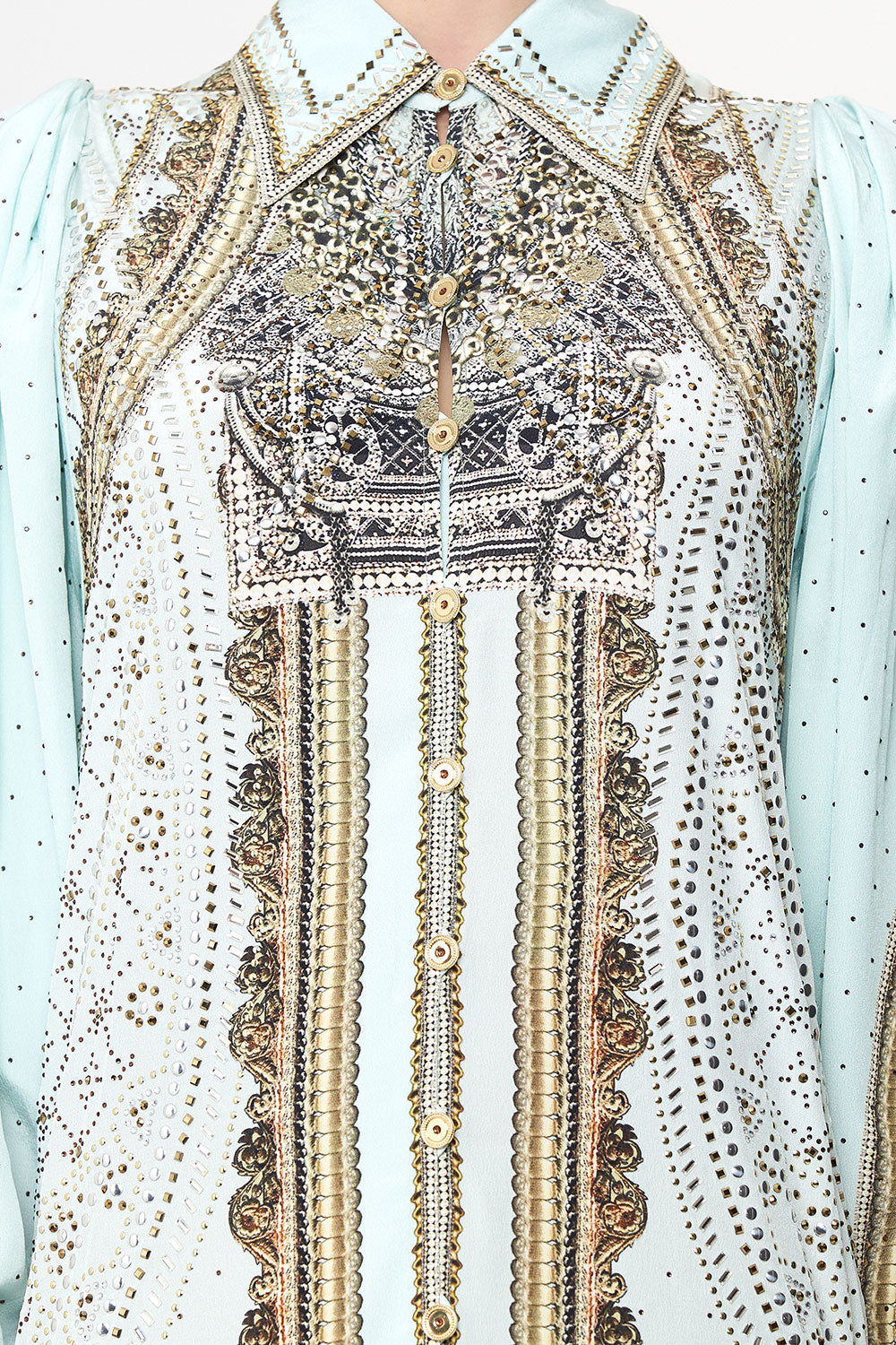 CURVED COLLAR SHIRT DRESS LUXE ESPIRITU