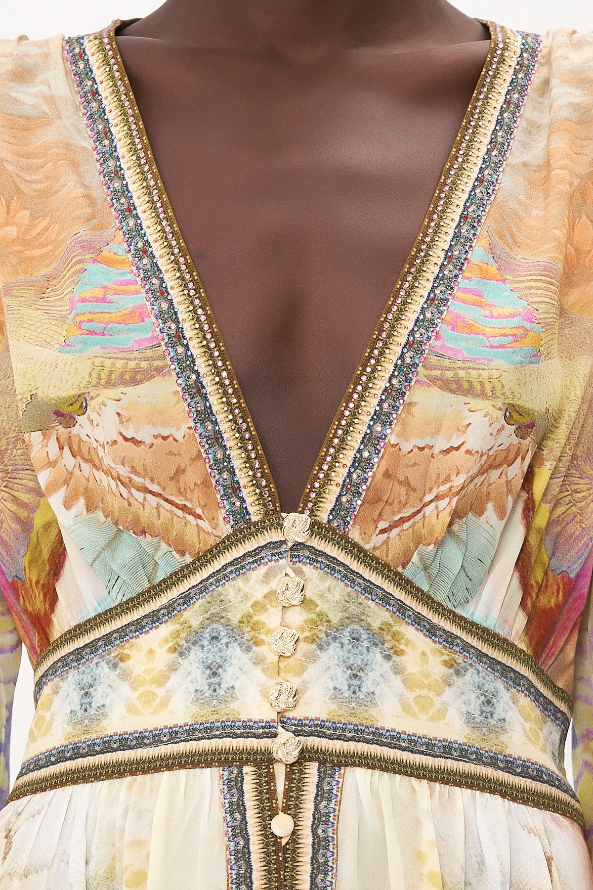 KIMONO SLEEVE DRESS WITH SHIRRING DETAIL TAKE FLIGHT