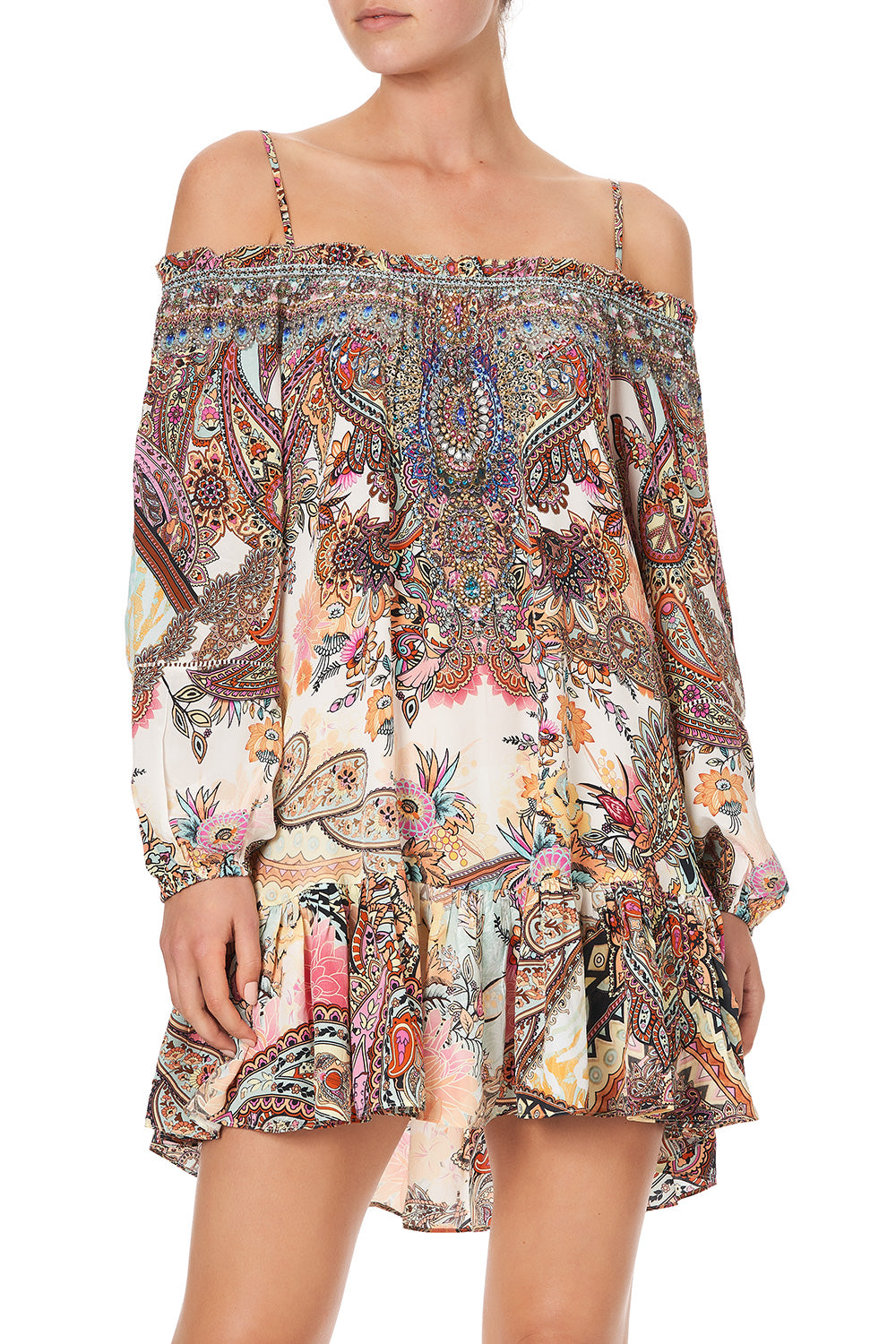 OFF SHOULDER DRESS WITH STRAPS CARNABY DISCO