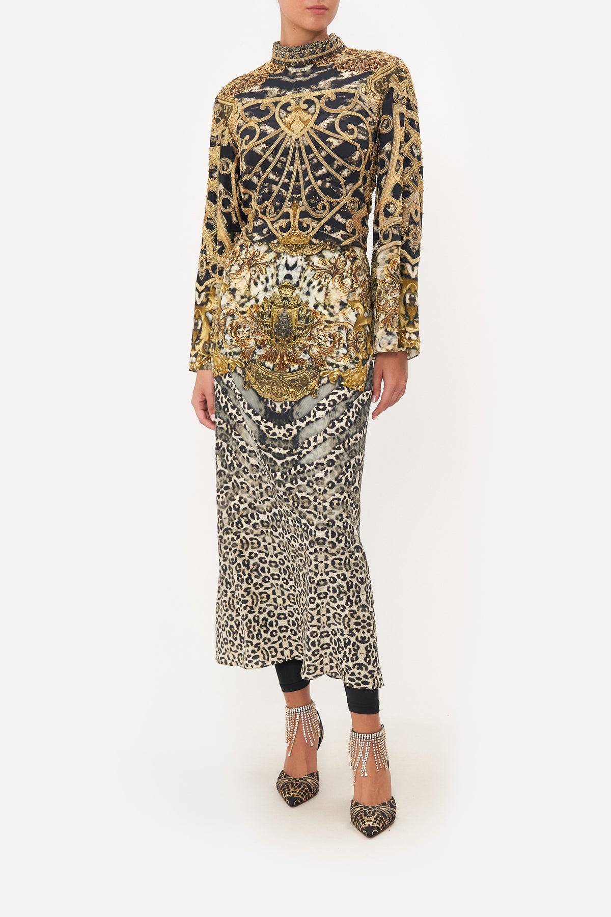 HIGH NECK LONG SLEEVE DRESS ARMADA