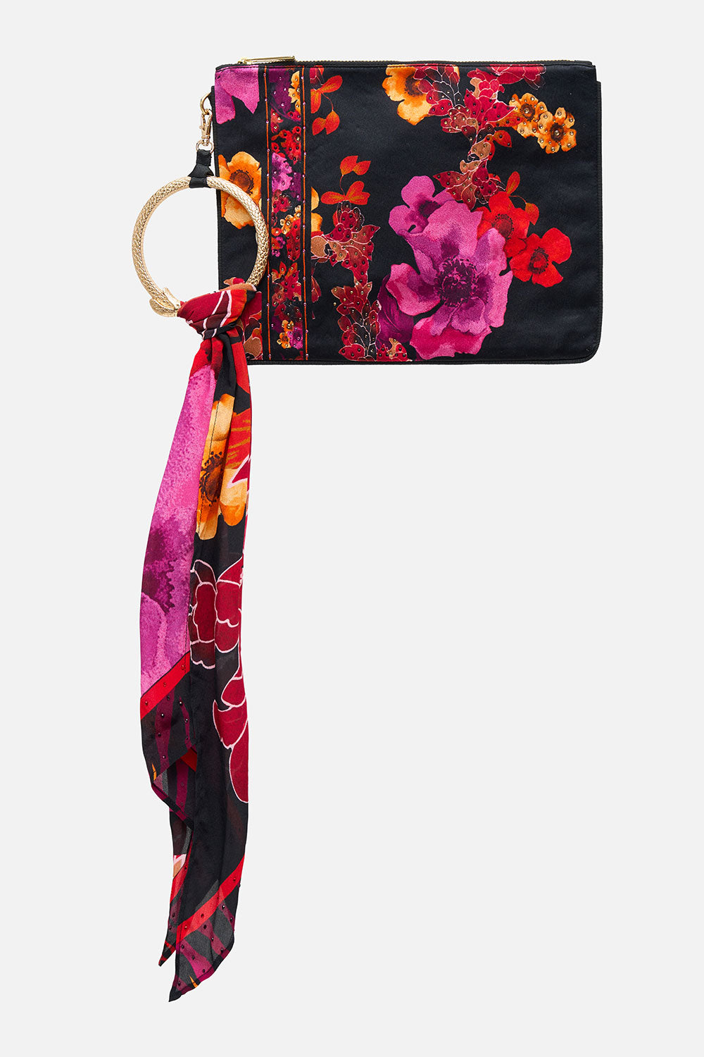 RING SCARF CLUTCH MIDNIGHT POPPY