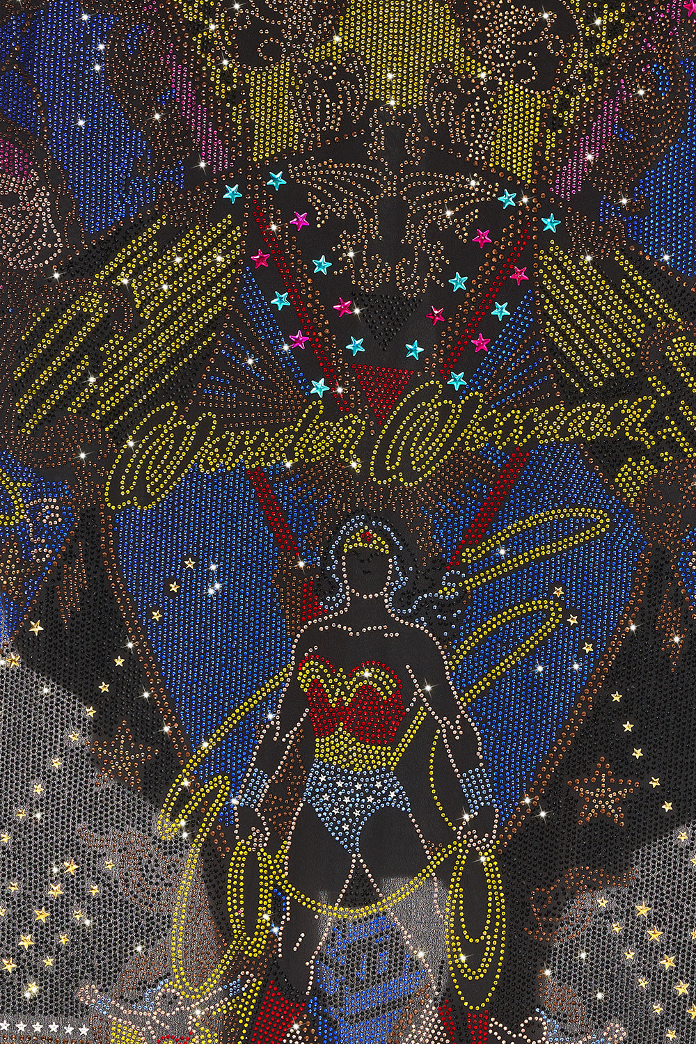 SHEER ROUND NECK KAFTAN WONDER WOMAN