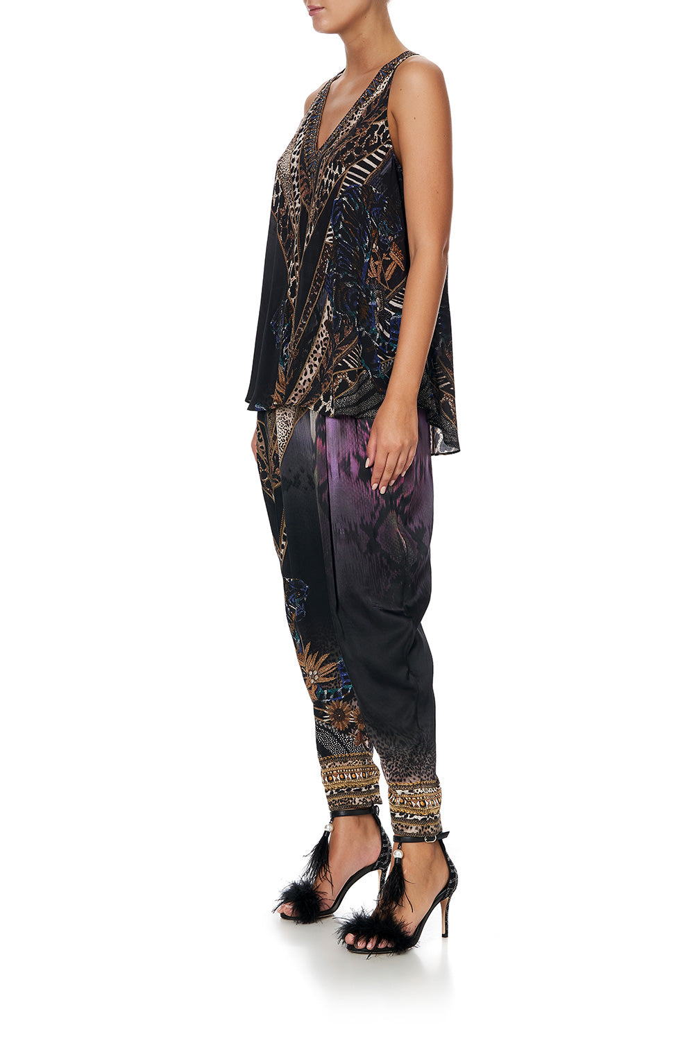 V NECK BUTTON BACK TOP LADY STARDUST