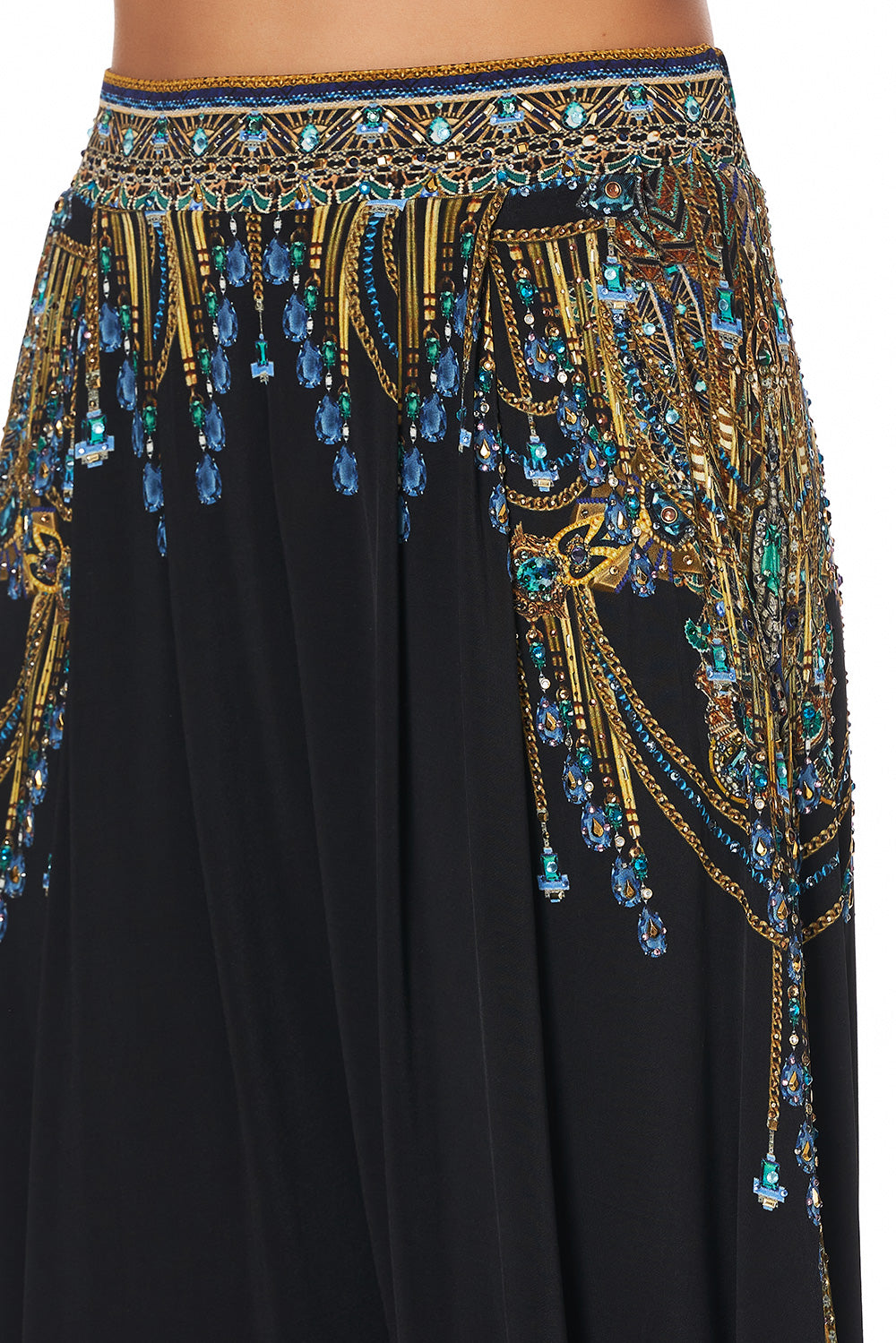 JERSEY DRAPE PANT WITH POCKET DRIPPING IN DECO