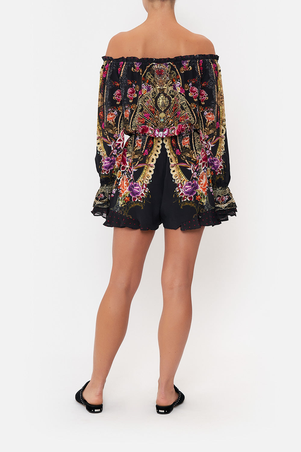 DROP SHOULDER FRILL PLAYSUIT DANCE WITH DUENDE