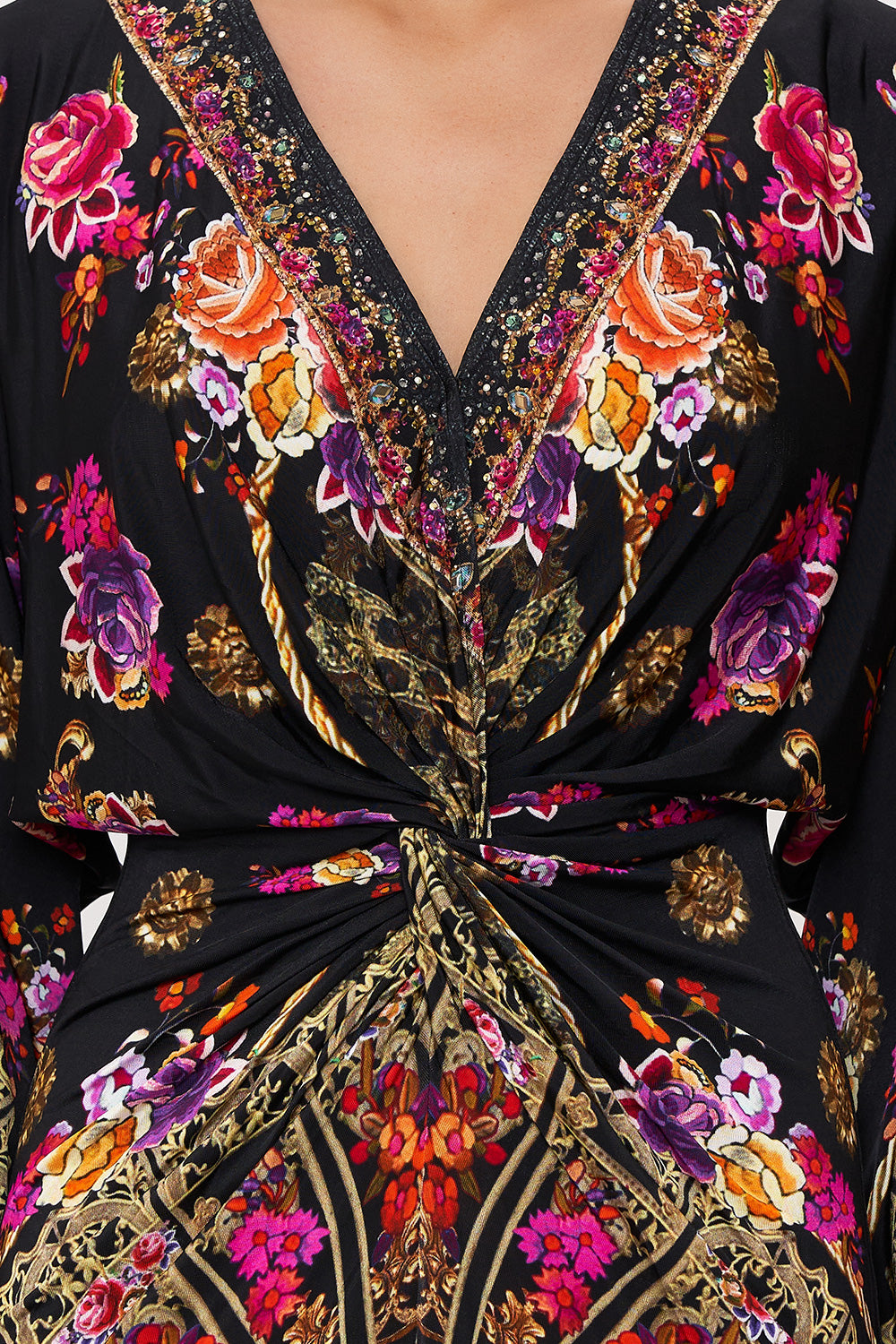 LONG SPLIT FRONT TWIST DRESS DANCE WITH DUENDE