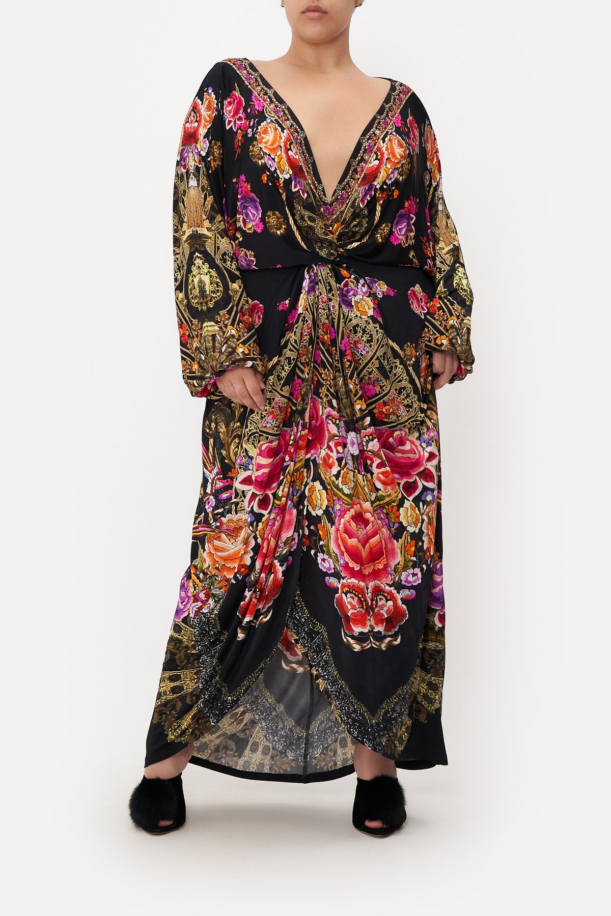 LONG SPLIT FRONT TWIST DRESS DANCE WITH DUENDE