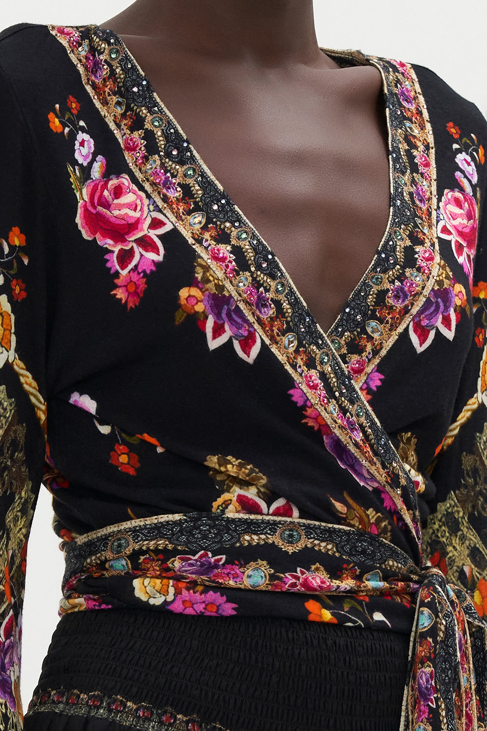 LONG SLEEVE WRAP TOP DANCE WITH DUENDE