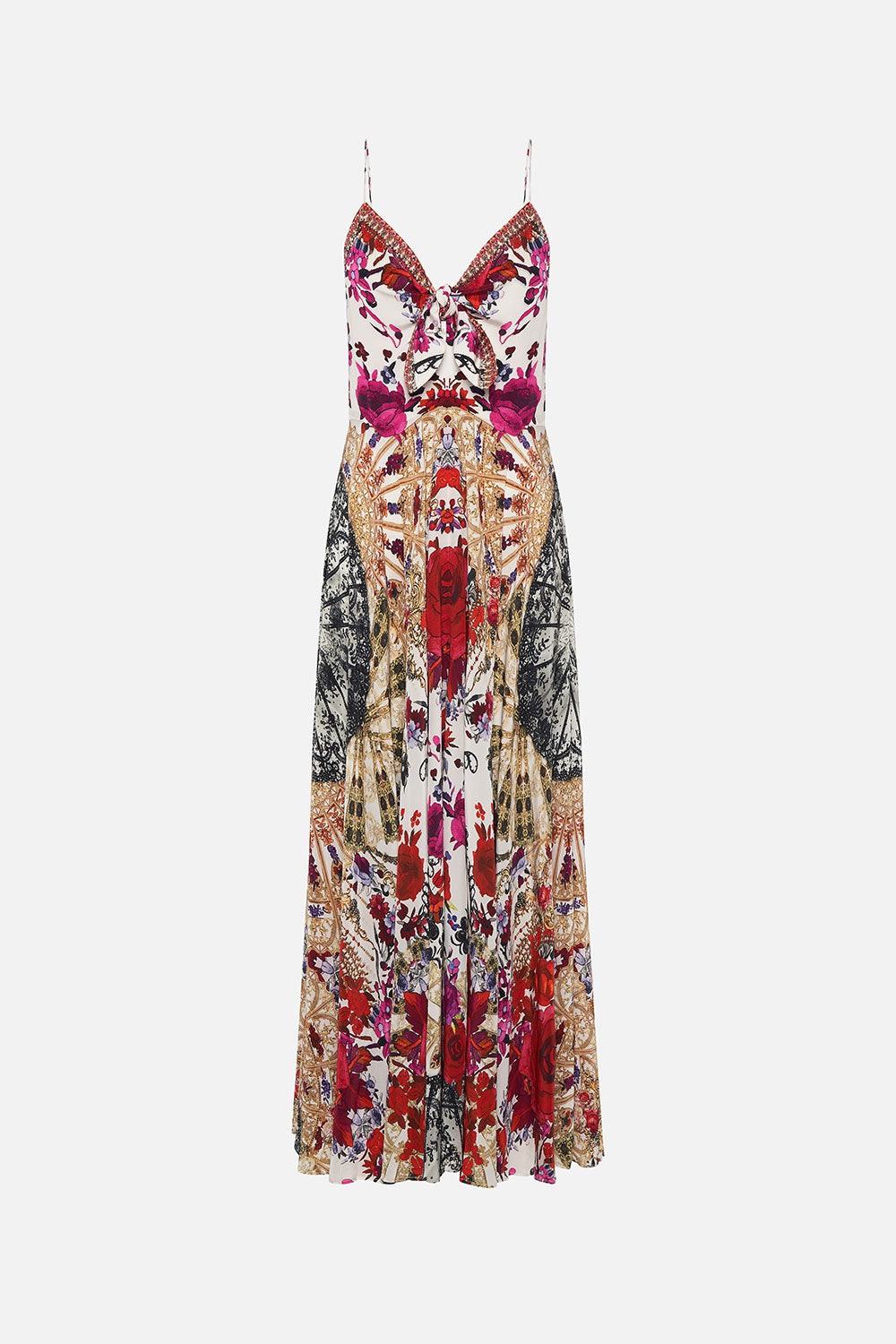 LONG DRESS WITH TIE FRONT REIGN OF ROSES
