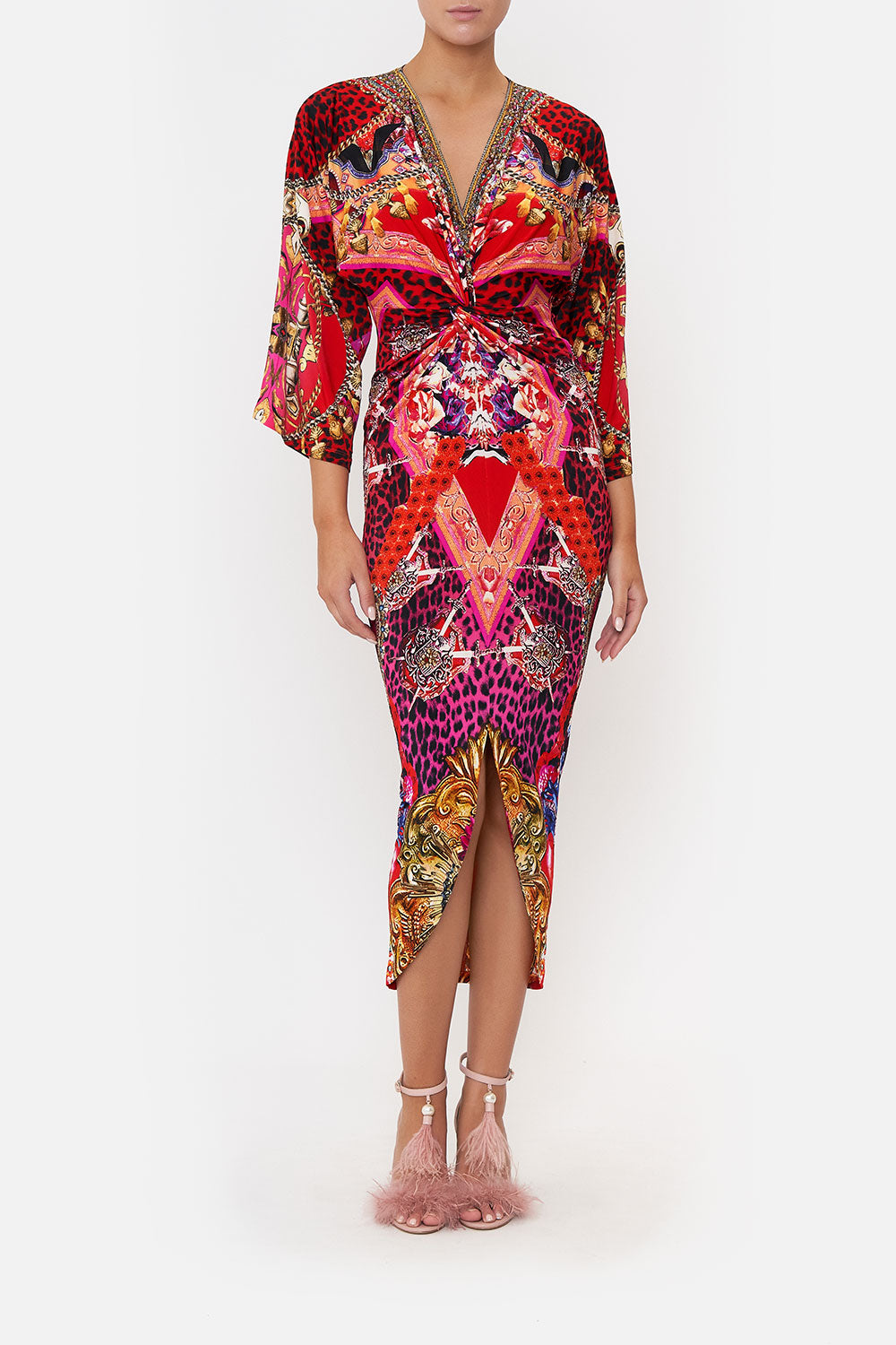 LONG SPLIT FRONT TWIST DRESS ARTESANIA MANIA