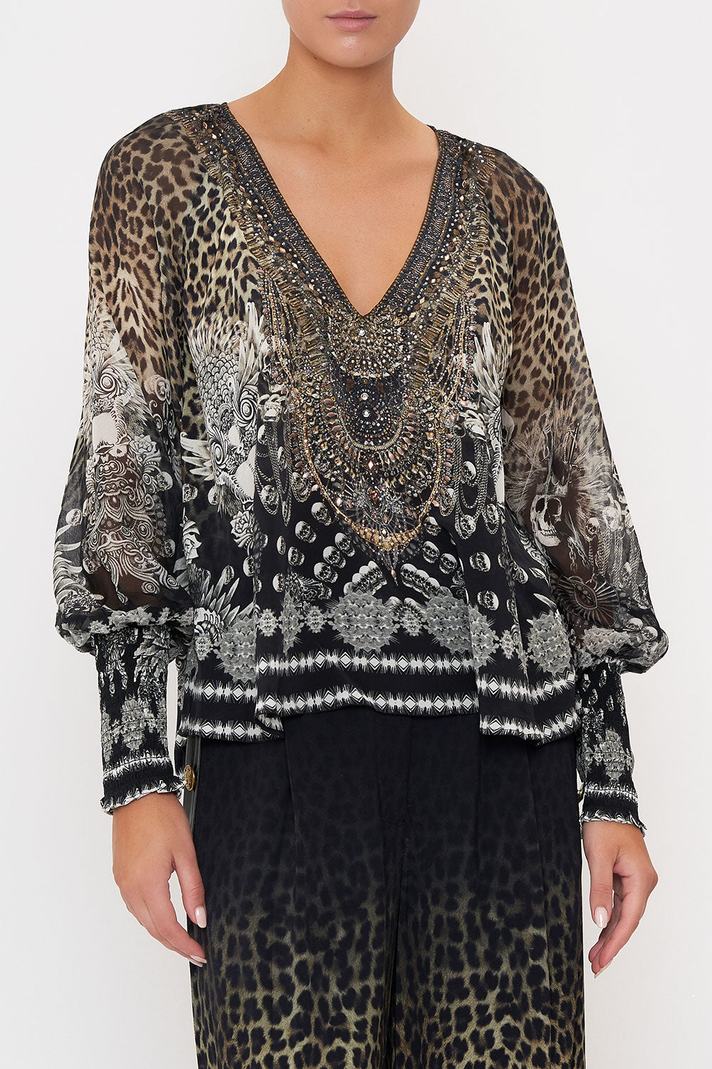 SHIRRED CUFF BLOUSE ORDER OF DISORDER