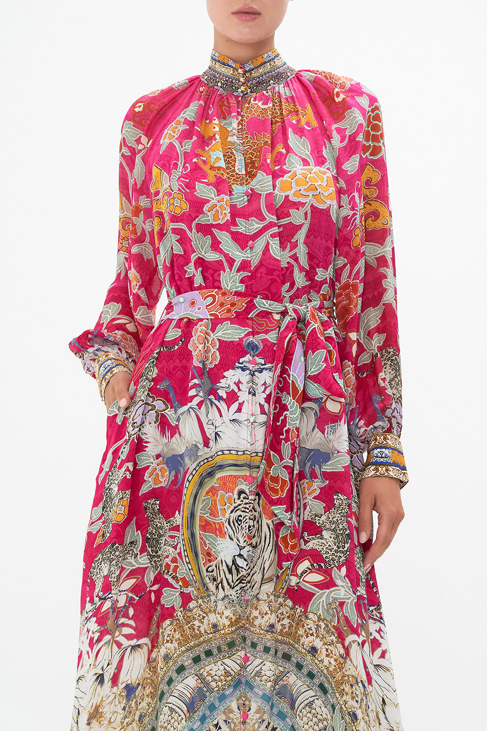 RAGLAN SLEEVE MIDI SHIRT DRESS TASTE OF TWILIGHT