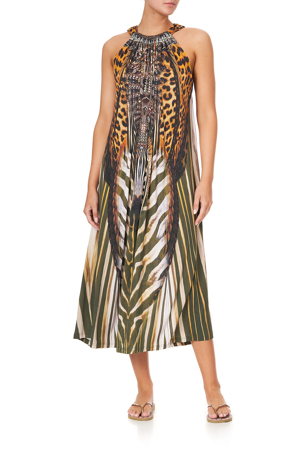 JERSEY DRAWSTRING DRESS NINE LIVES