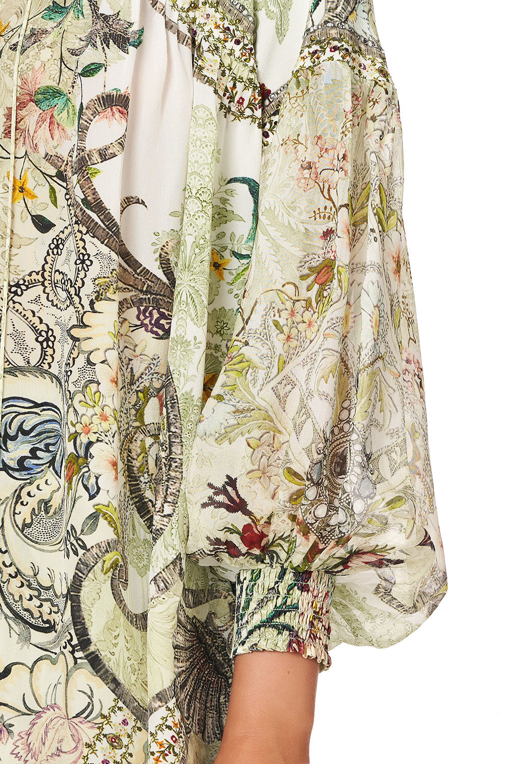 BLOUSON BLOUSE WITH NECK TIE BRICK LANE BEAUTY