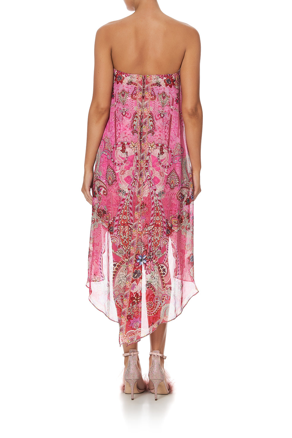 STRAPLESS OVERLAYER DRESS PALISADES PAISLEY