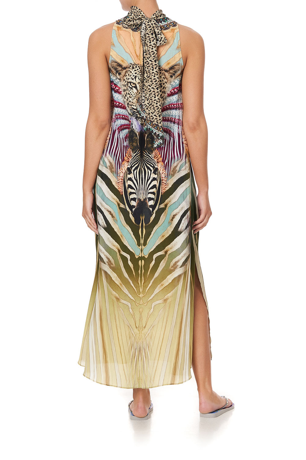 HIGH NECK DRESS WITH BACK NECK TIE UP ON CLOUD NINE