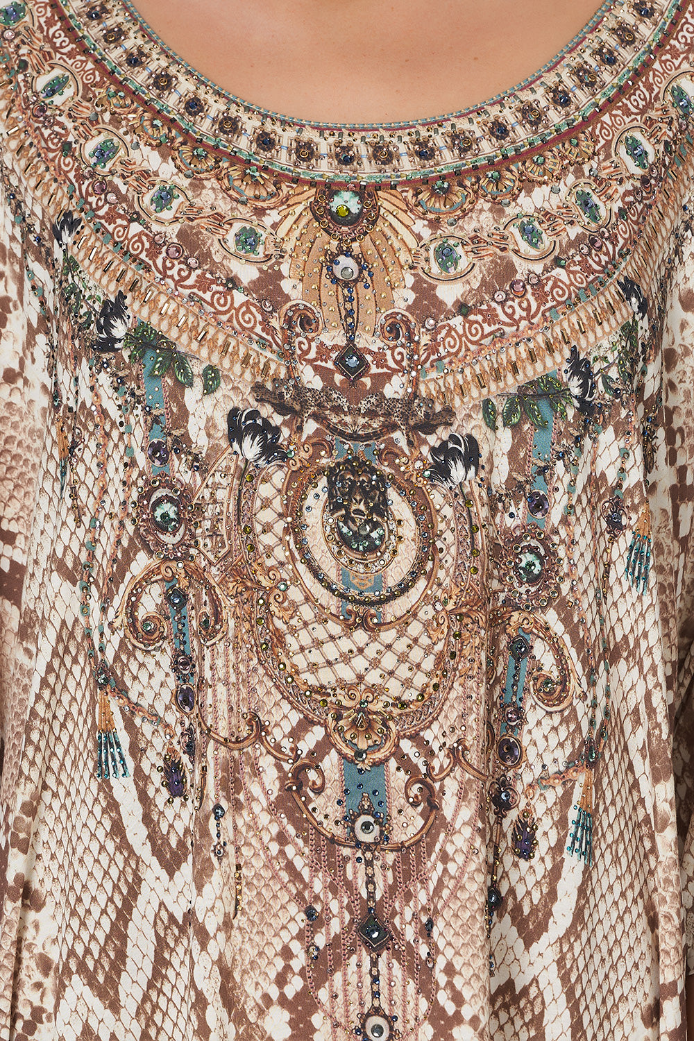 SCOOP BACK HEM LOUNGE DRESS GAZE OF MEDUSA