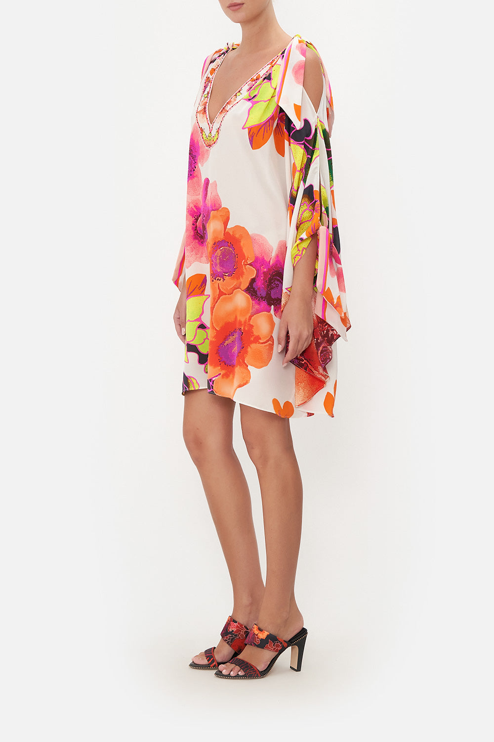 SCARF TIE SHORT KAFTAN PRETTY AS A POPPY