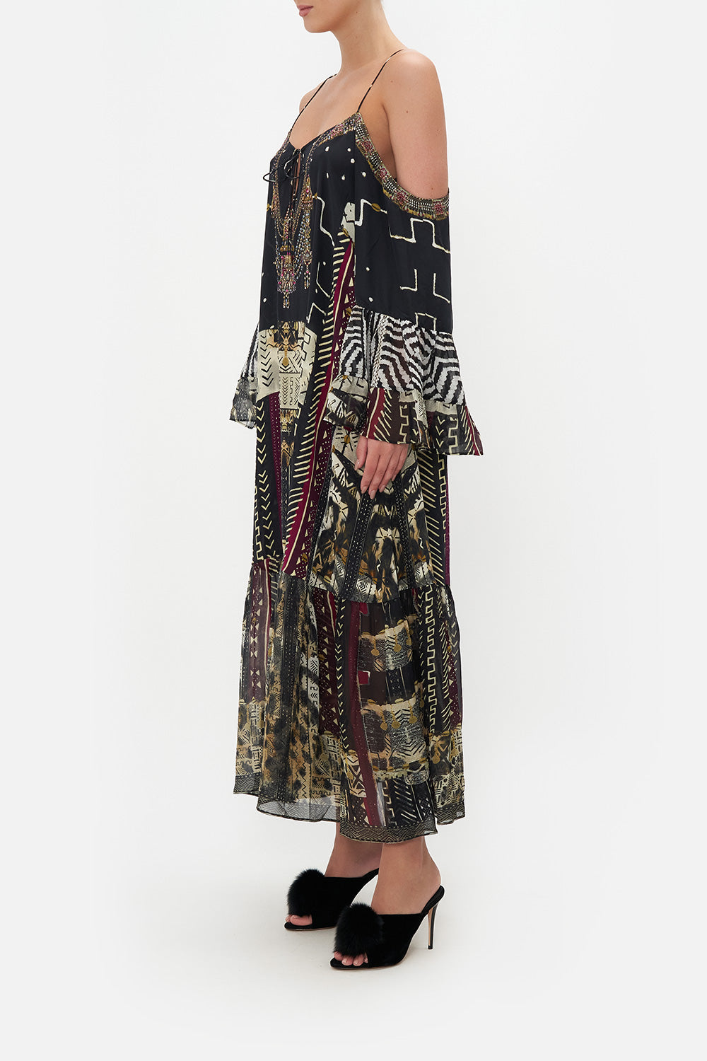 DROP SHOULDER LONG SLEEVE DRESS DESERT DREAMS