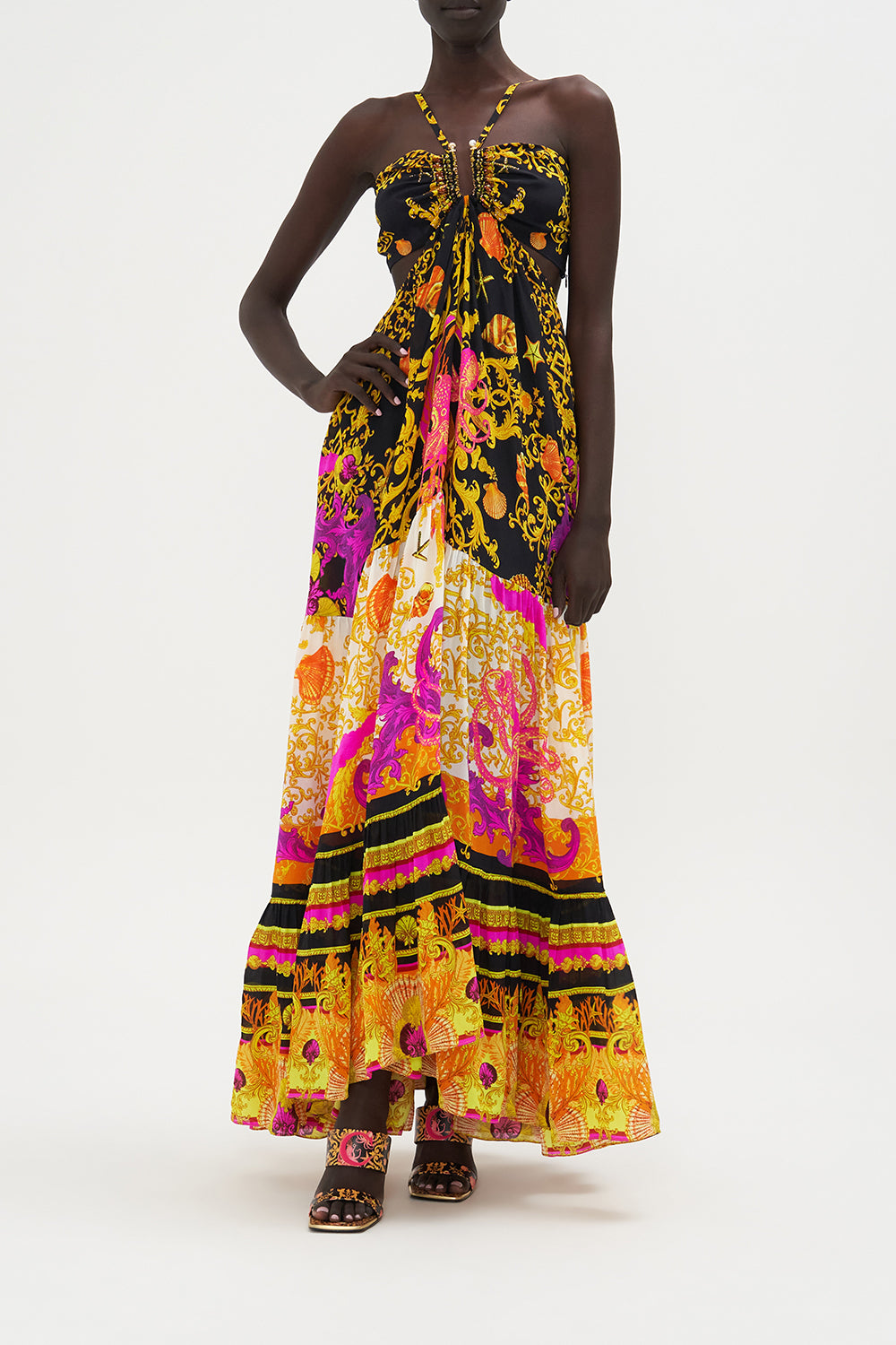 GATHERED CUT OUT DRESS OCTOPIA