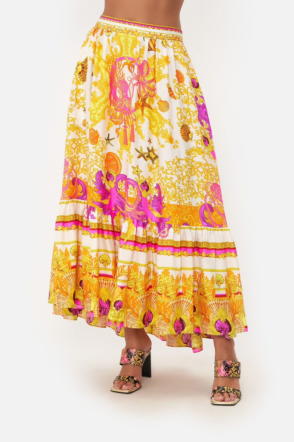 GATHERED RUFFLE HEM SKIRT SQUID SQUAD