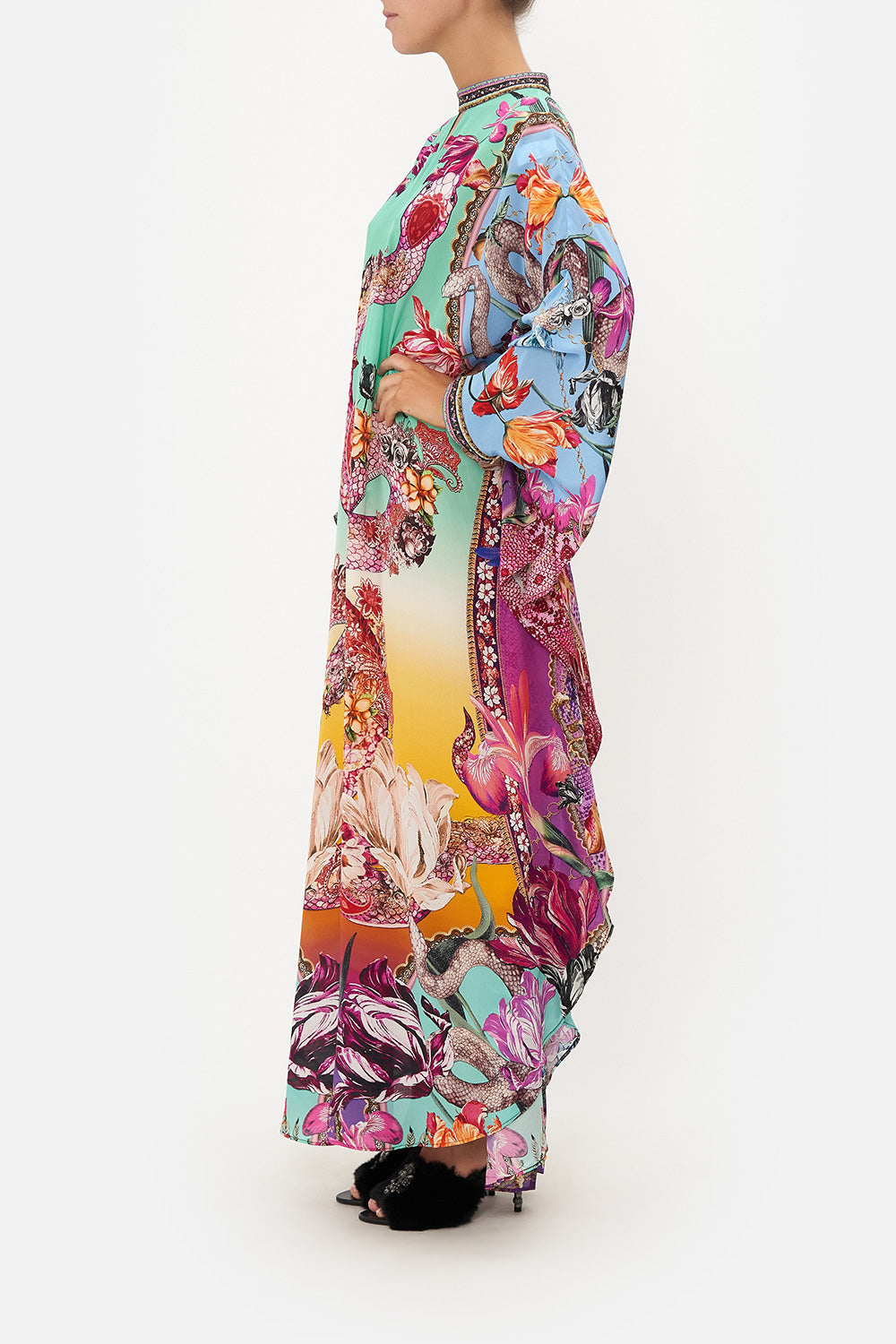 KAFTAN WITH HARDWARE COLLAR STAND VIPER ROOM