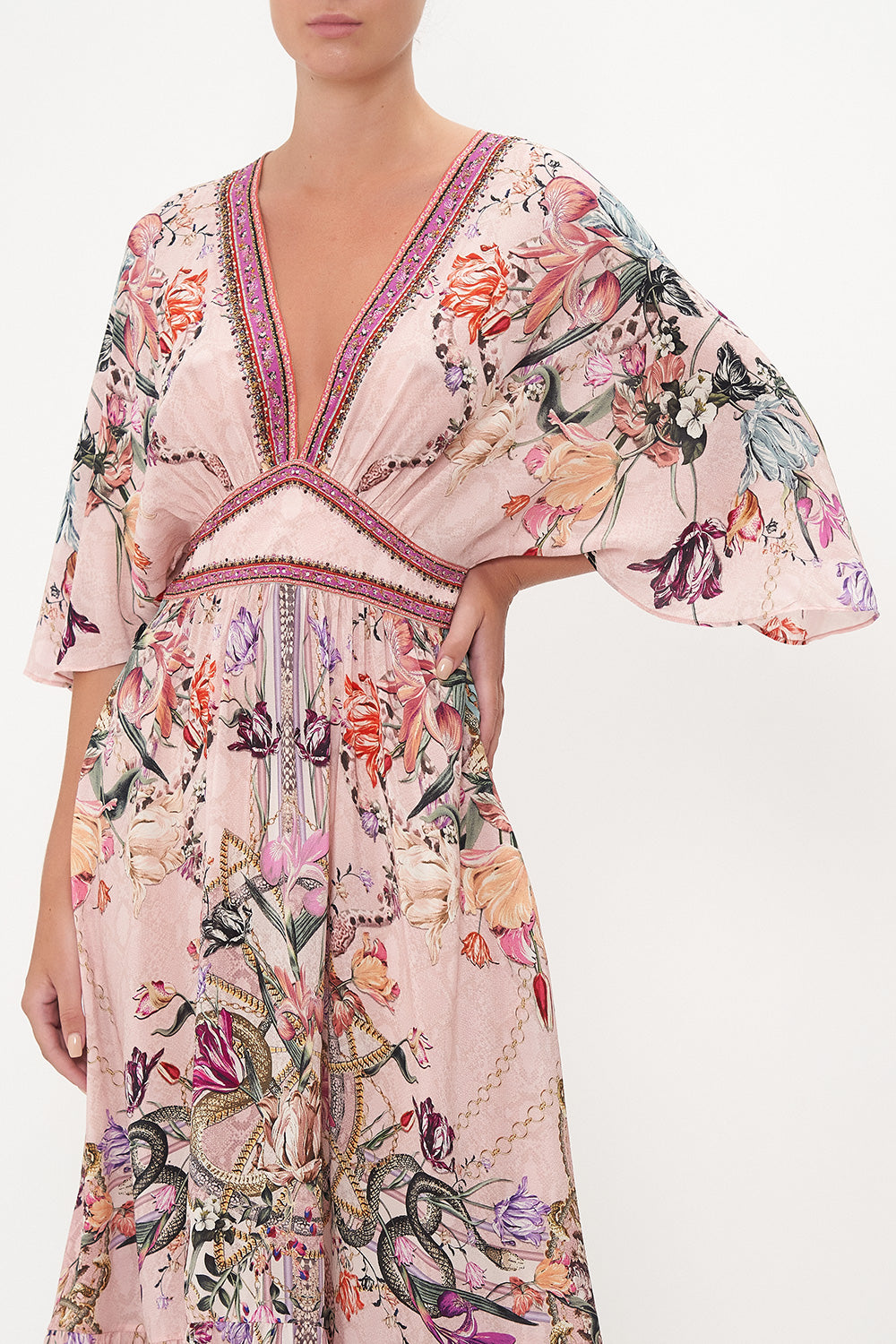 WAISTED DRESS WITH HEM RUFFLE MAD AS A SNAKE