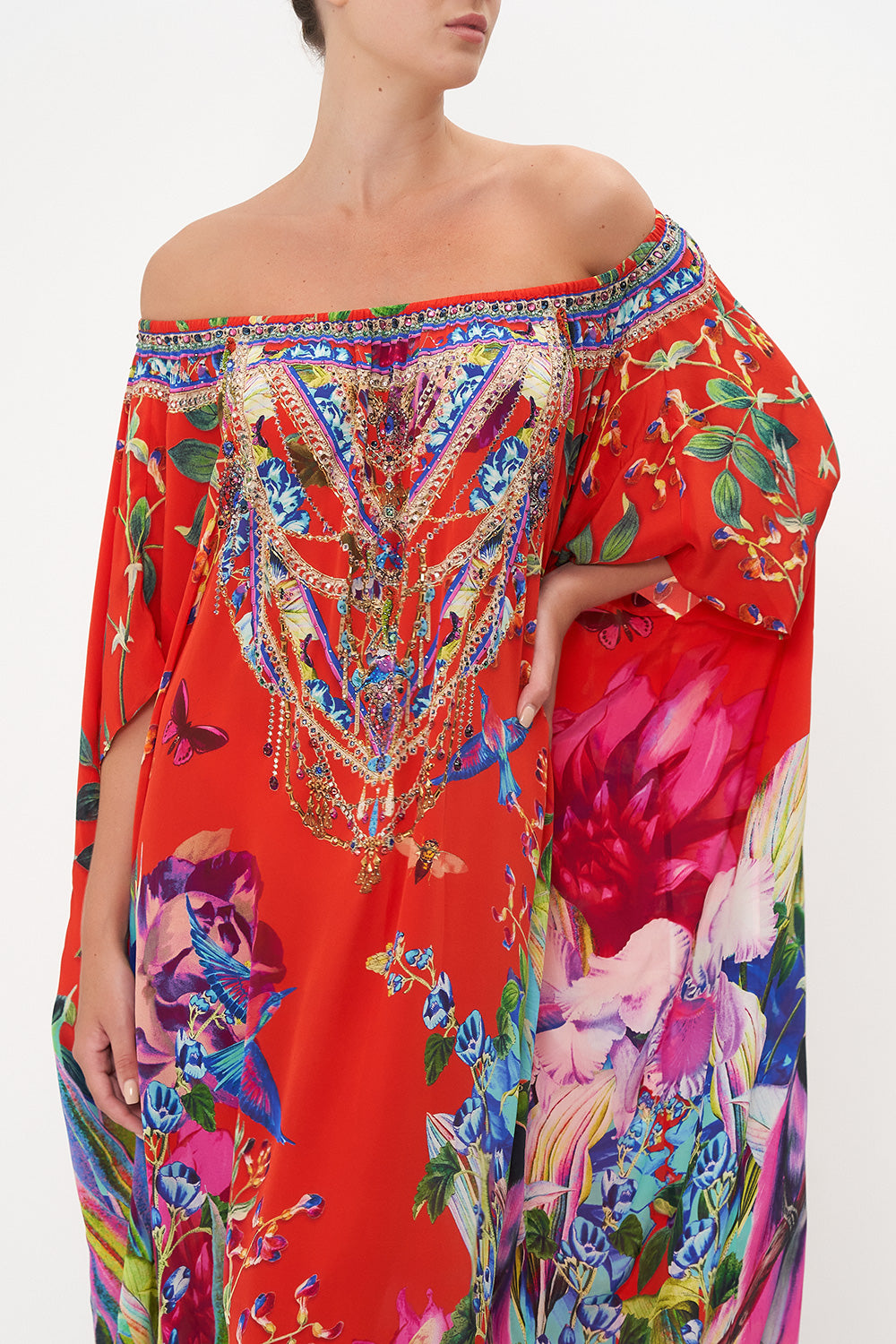 OFF SHOULDER KAFTAN BIRDS OF A FEATHER