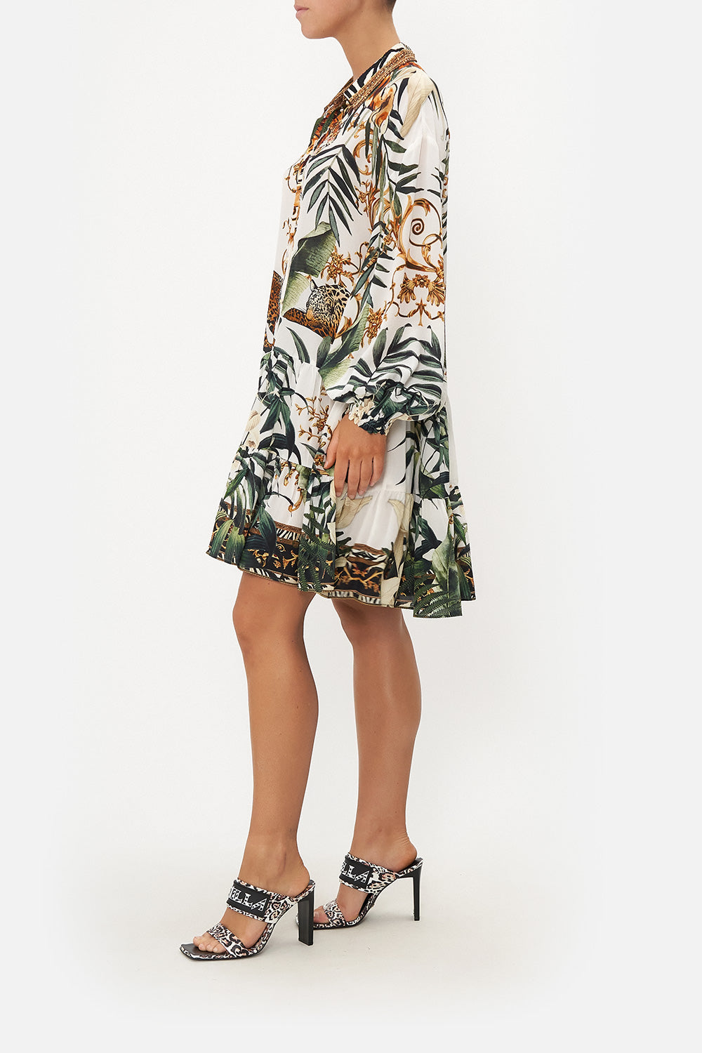 TIERED SHIRT DRESS TIGER TRAP