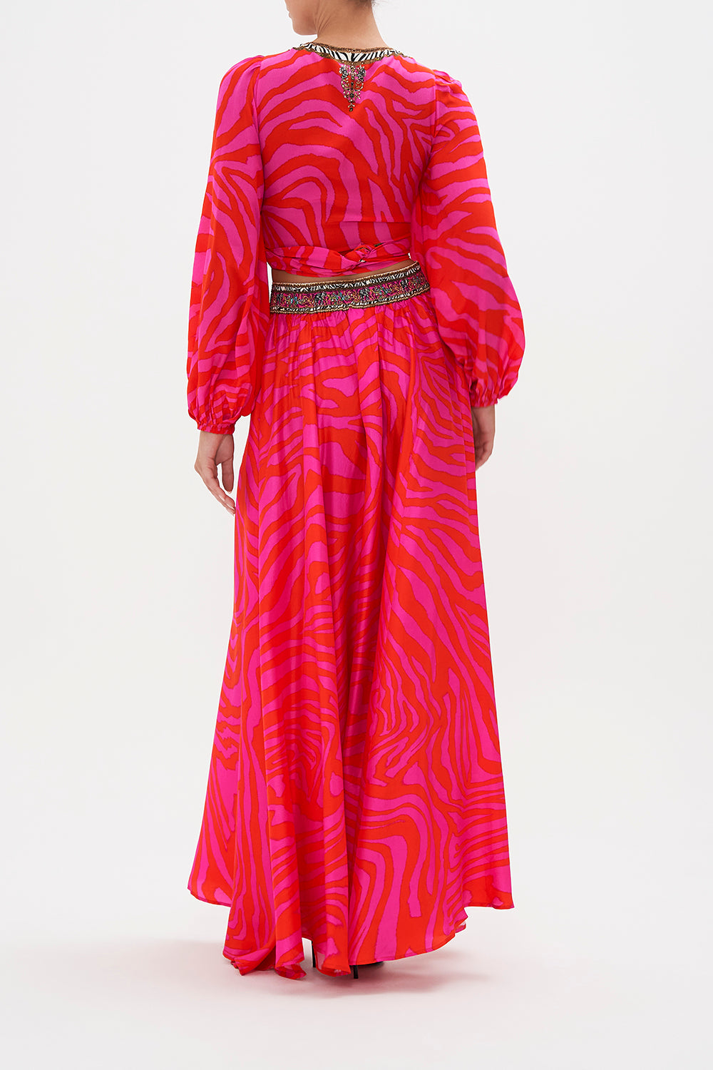 FULL SKIRT WITH GATHERED FRONT PANEL ZEBRA ZONE