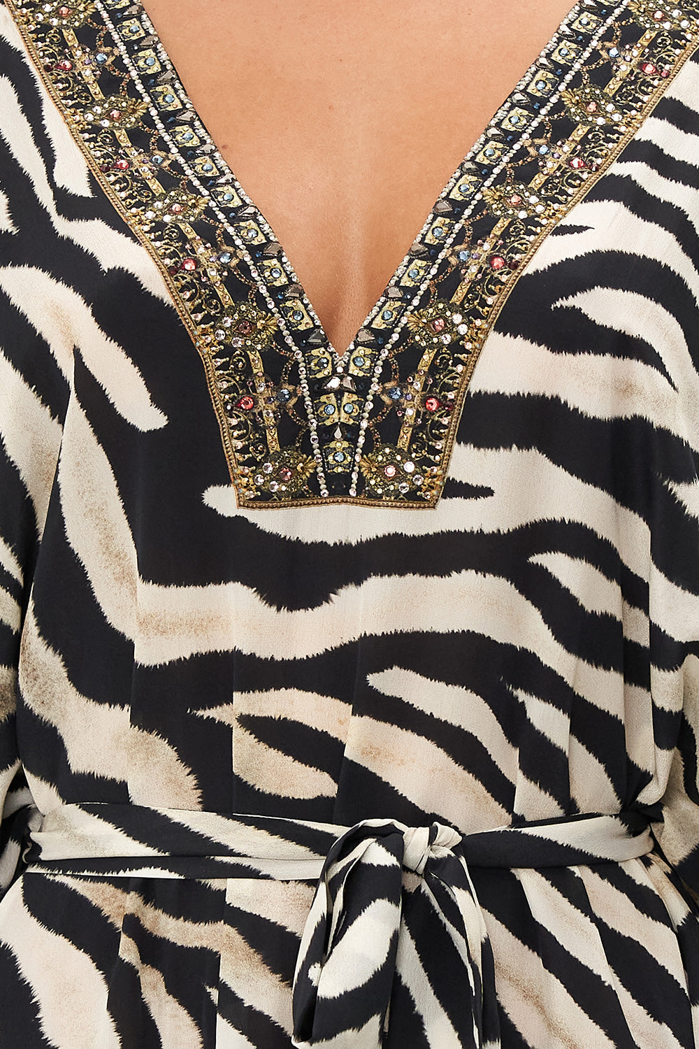 DEEP V KAFTAN WITH SLEEVE TABS EARN YOUR STRIPES