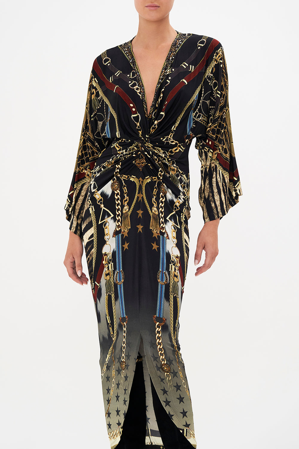 LONG SPLIT FRONT TWIST DRESS BOSS OF THE BRUMBIES