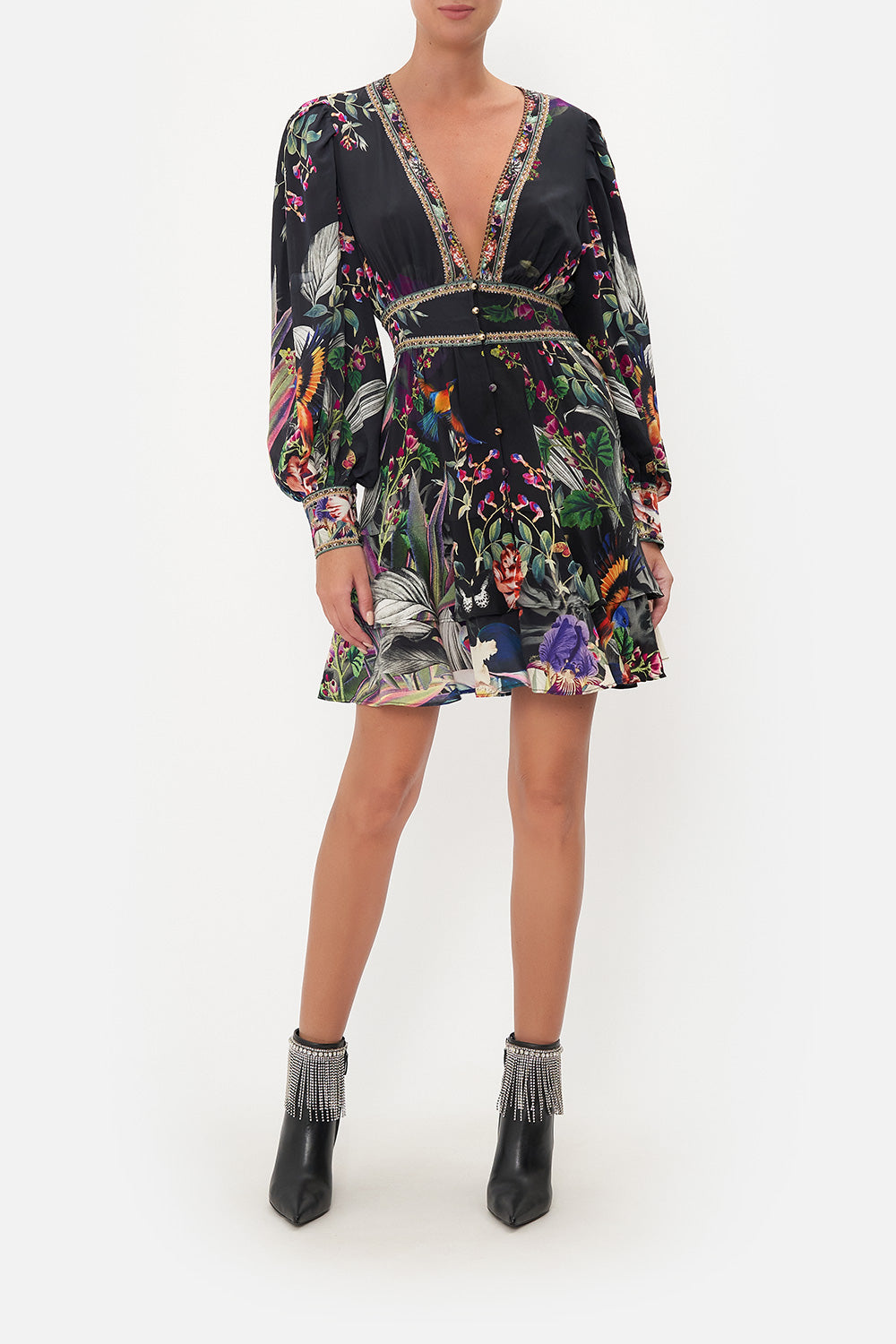 BUTTON FRONT FRILL DRESS PARADISO PLACE