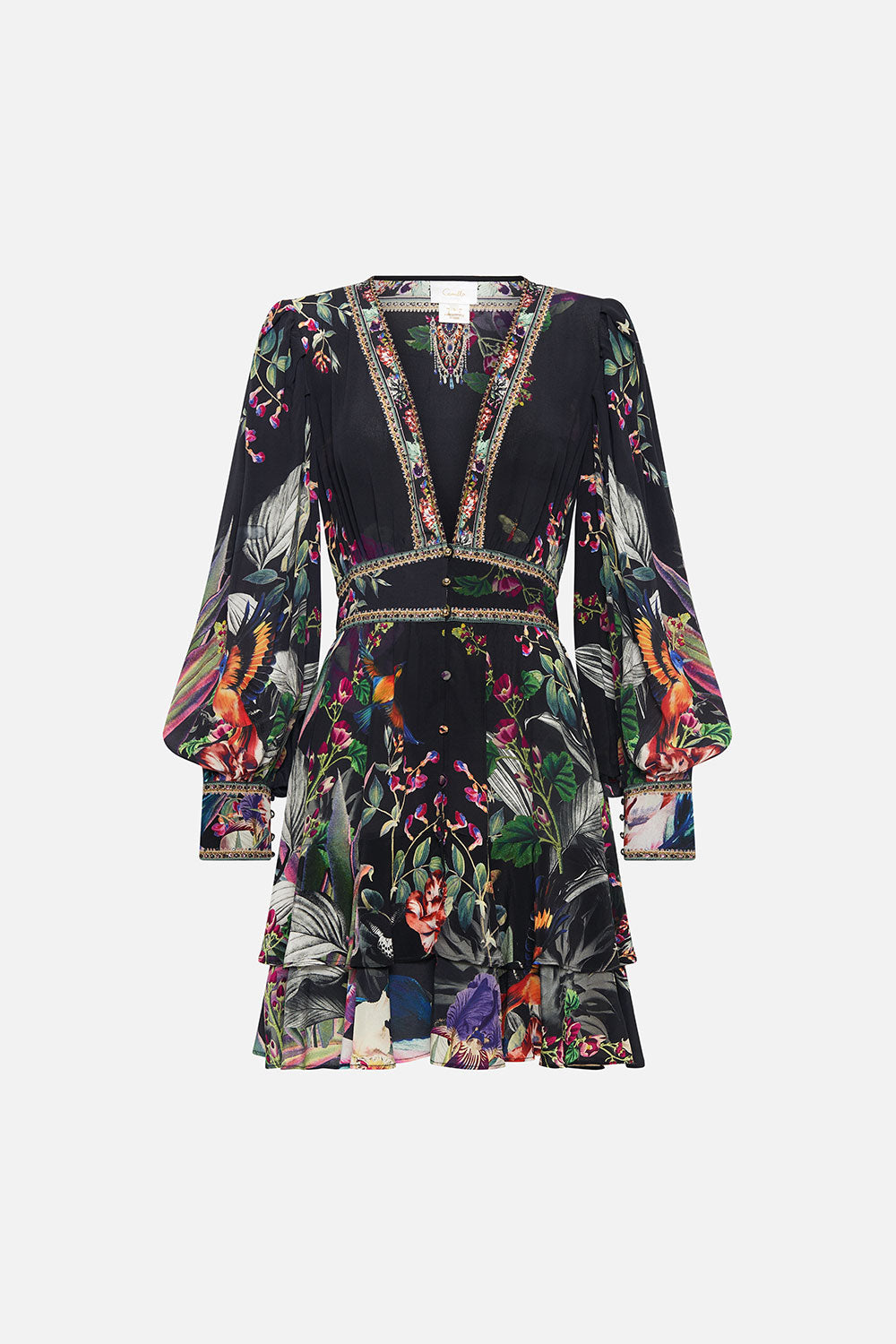 BUTTON FRONT FRILL DRESS PARADISO PLACE