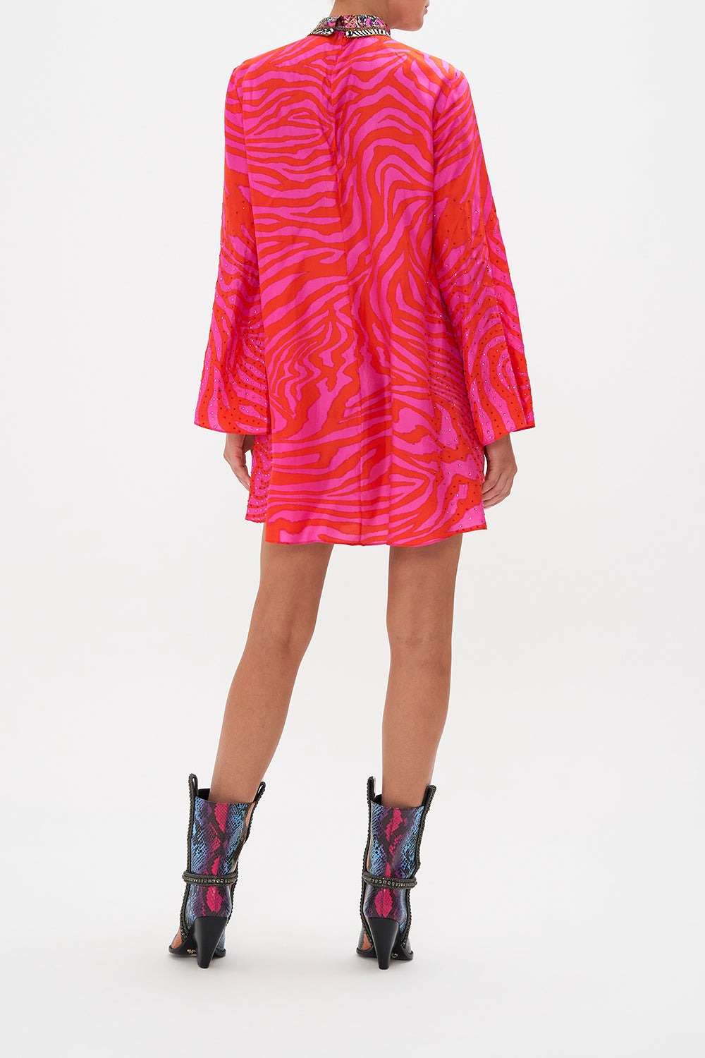 LONG SLEEVE SWING DRESS ZEBRA ZONE