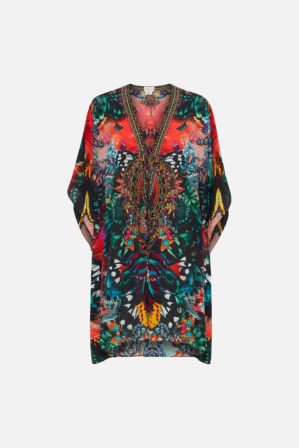 SHORT LACE UP KAFTAN IN A FLUTTER
