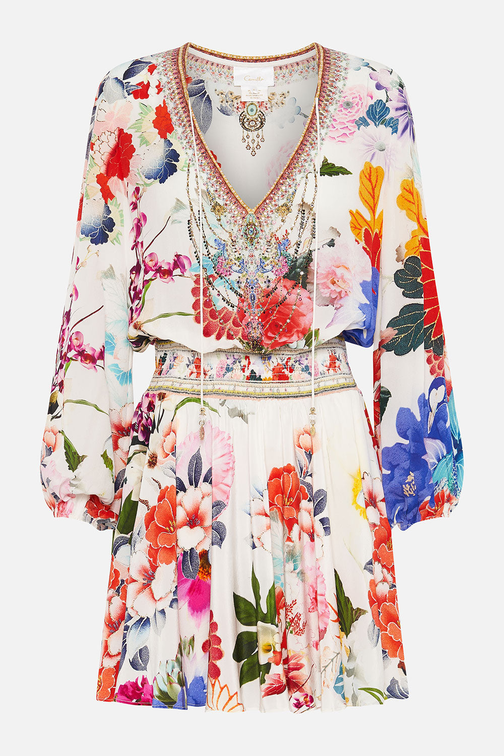 SHIRRED RELAXED SHORT DRESS MEMORIES OF A GARDEN