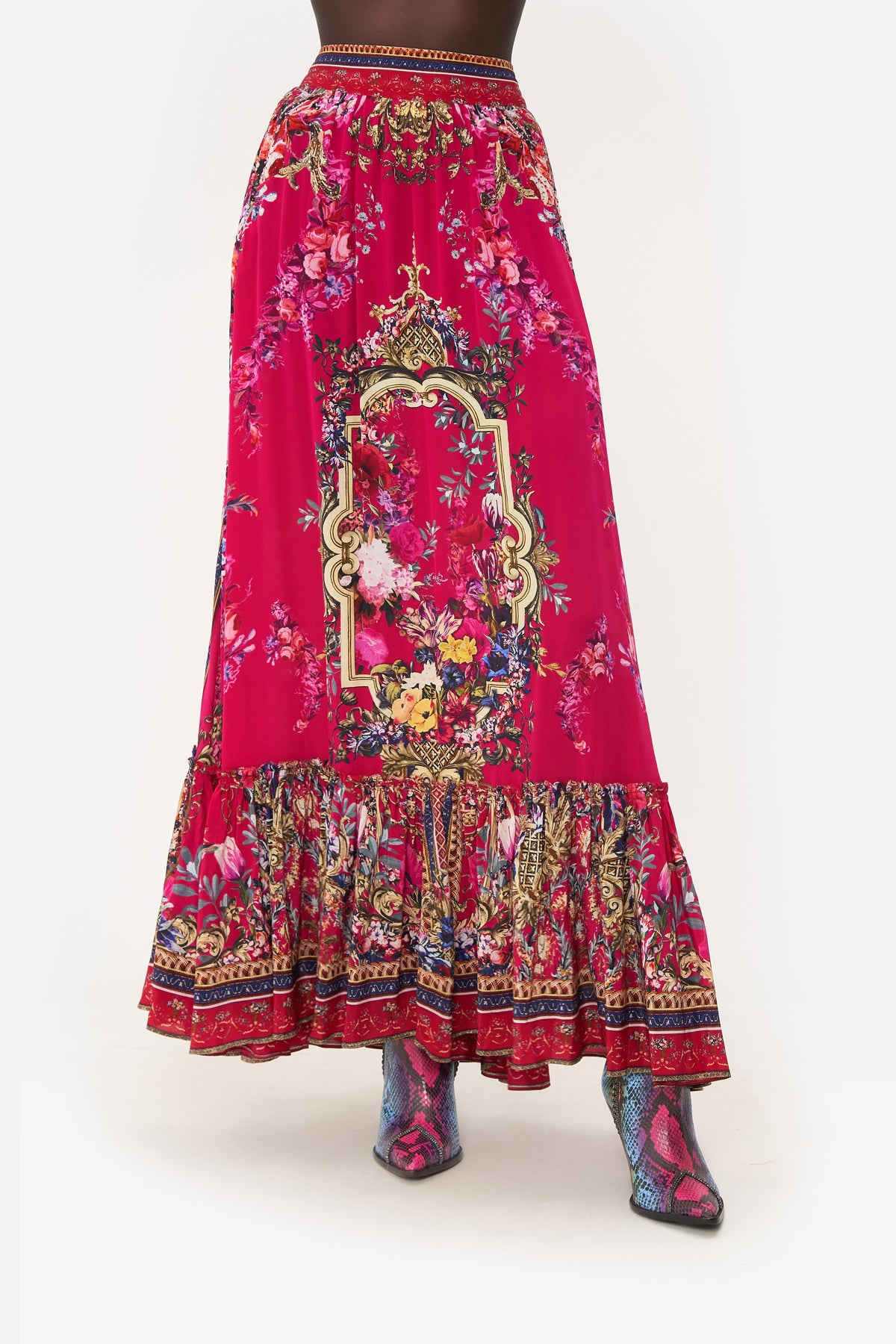 RUFFLE HEM SKIRT BOHEME BLOOMS